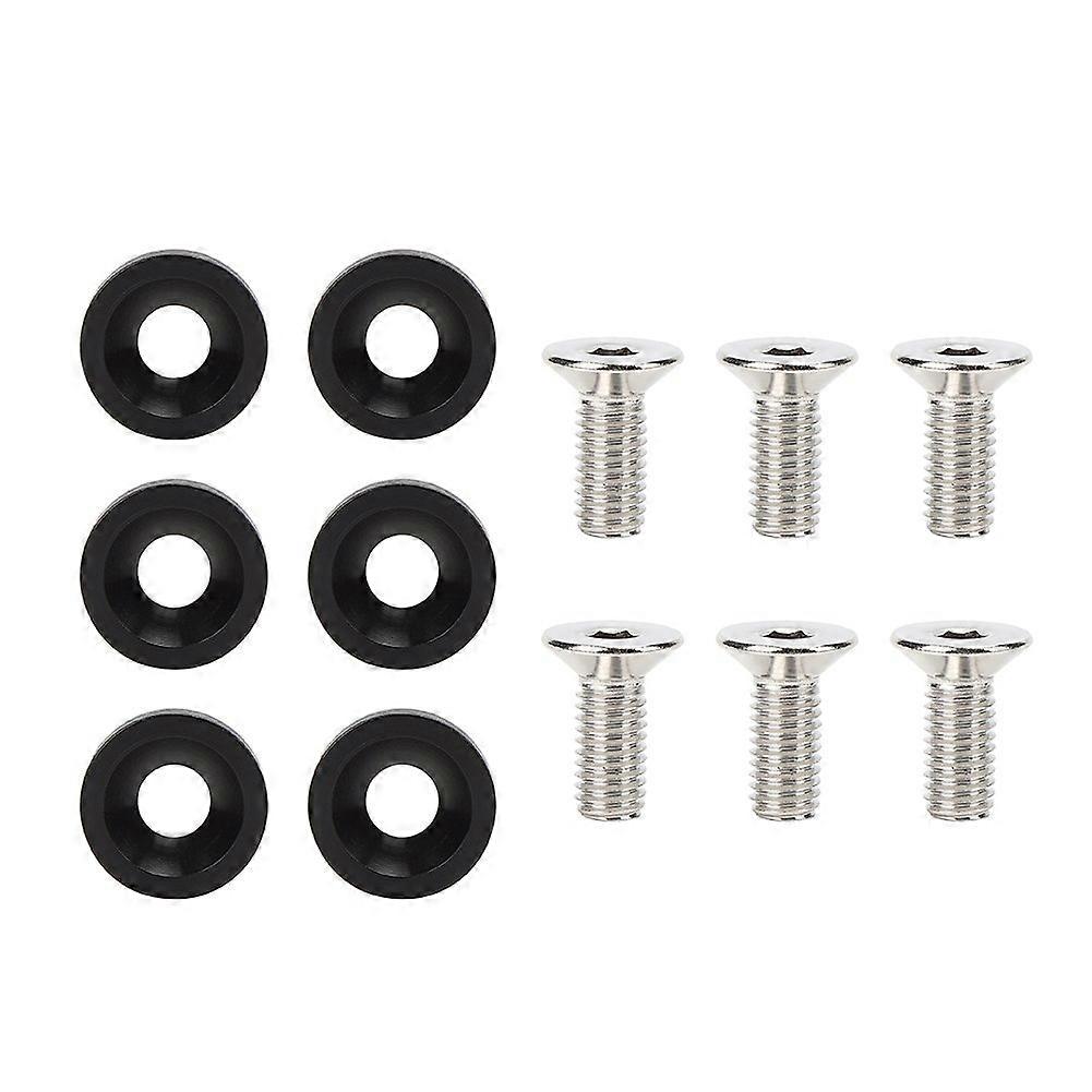 6 יחידות M8 אוניברסלי מכונת כביסה אטם ספייסרים רכב אופנוע שונה פנדר קדמי פגוש אחורי קישוט שחור