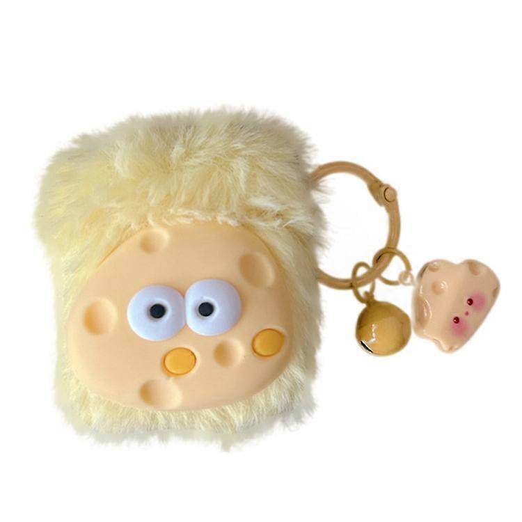 Cute Cheese Plush Cover Compatible For Apple AirPods with Charging Case (2016) / (2019) / AirPods with Wireless Charging Case