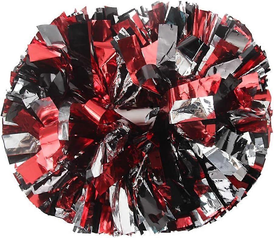 2025 Latest Model 2PCS Metallic Pom Poms Cheerleading with Baton Handle Cheer