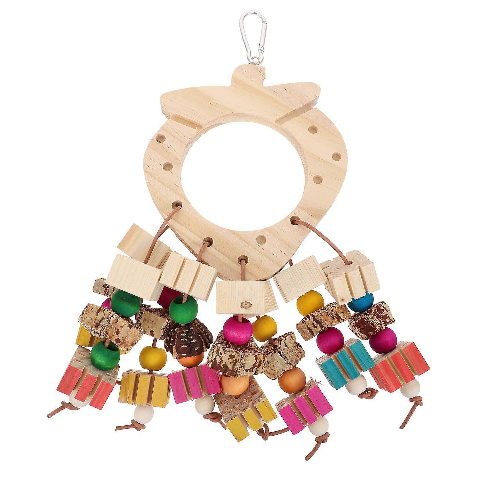Parrot Pendant Toy Synthetic Material For Chewing Activity 30x15x7cm 1 Set
