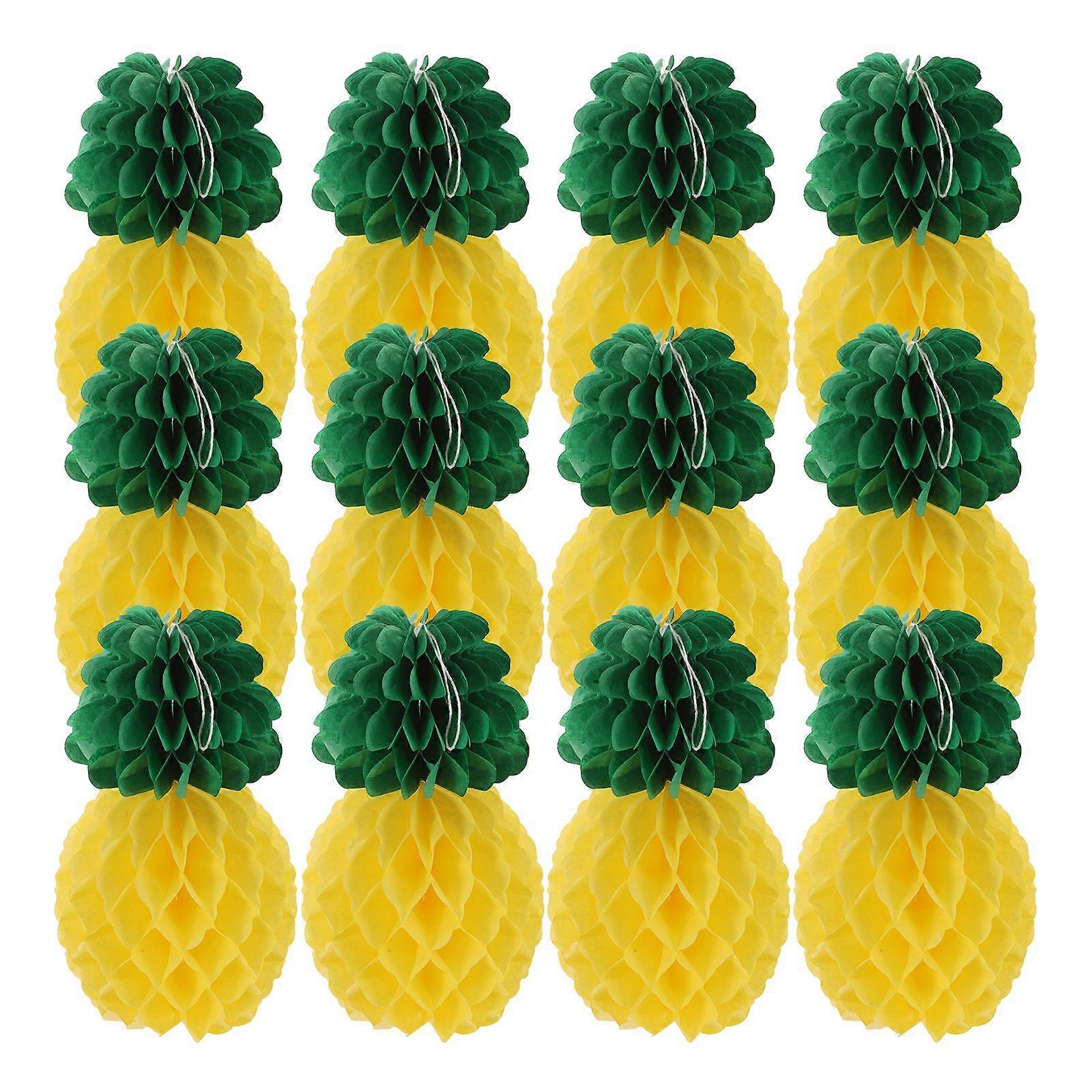 9pcs Decorative Pineapple Honeycomb Ball Creative Paper Pineapple Decoration Pendants