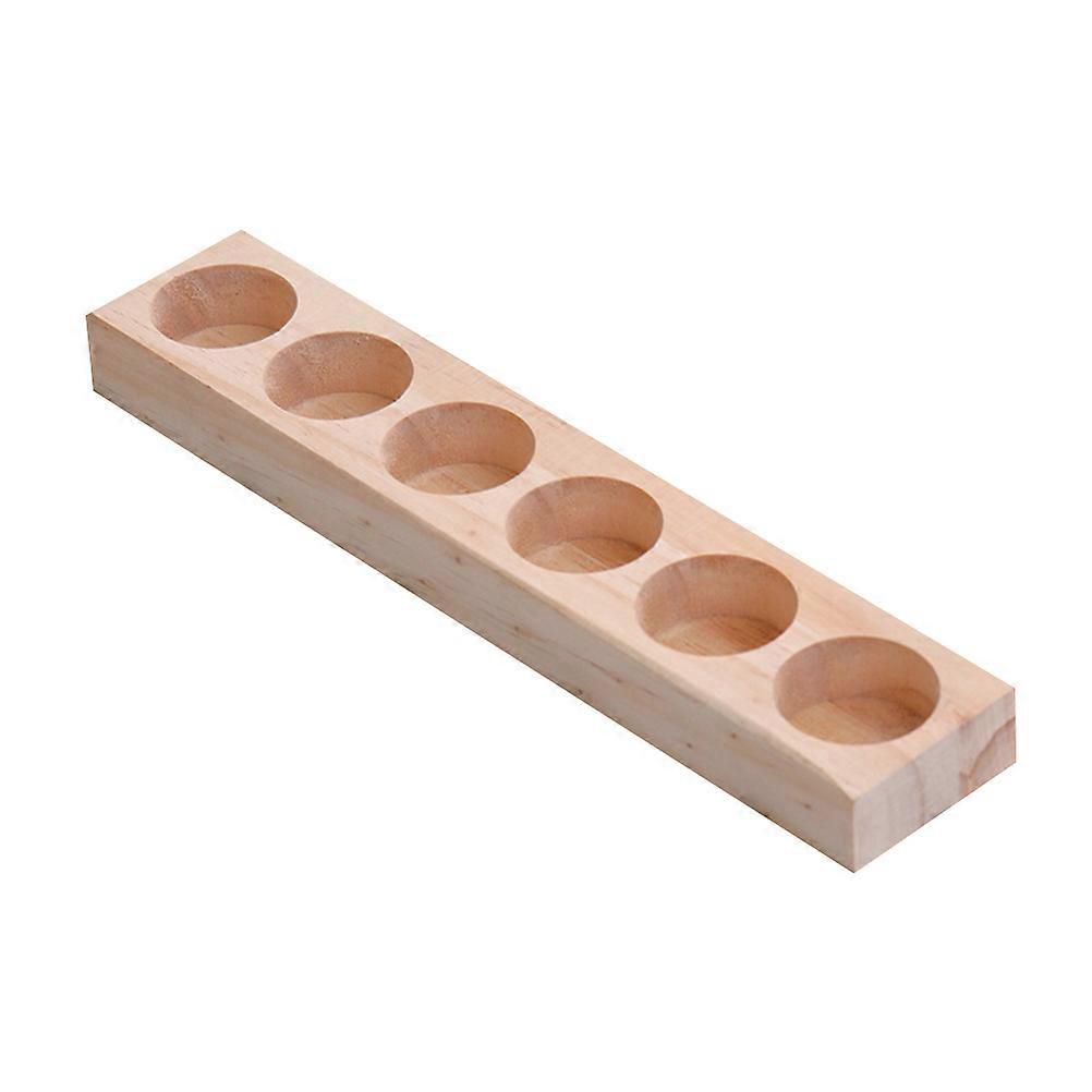 Essential Oil Rack Holder Solid Wood Shelf Storage Organizer Rectangular Minimalist Style 1Set