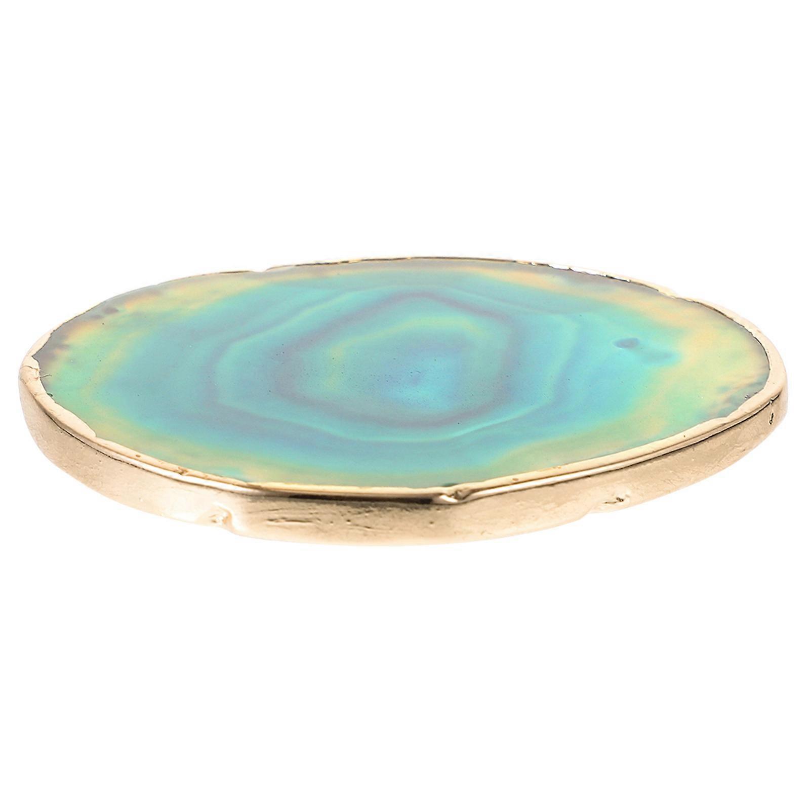 Geometric Coasters Agate Stone Coaster Geometric Round Design Home Decor Enthusiasts 10X10CM Non-Slip 1Pc