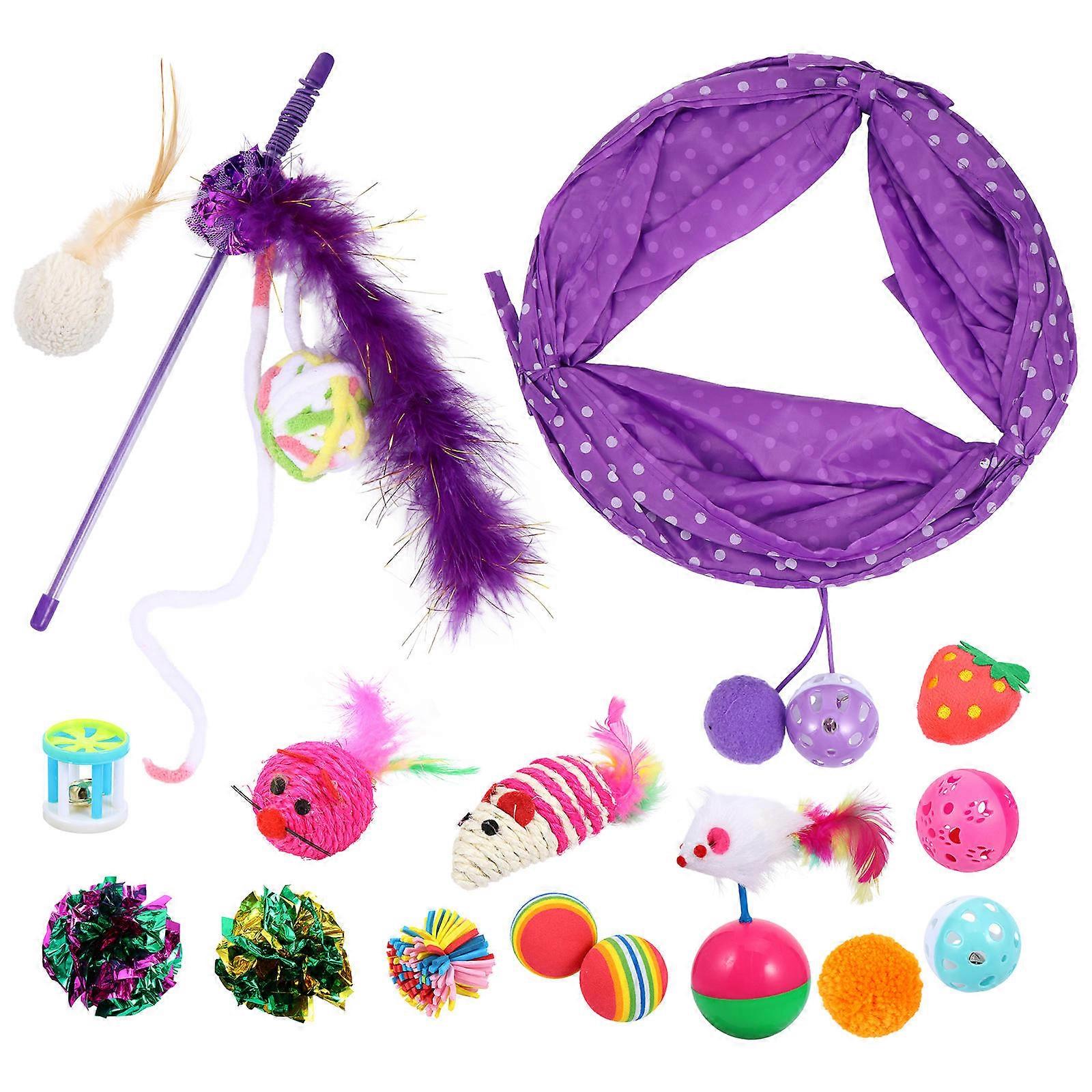 Pet Cat Toys Creative Shape Design Practical Design Bonding Time Interactive Cat 17Pcs