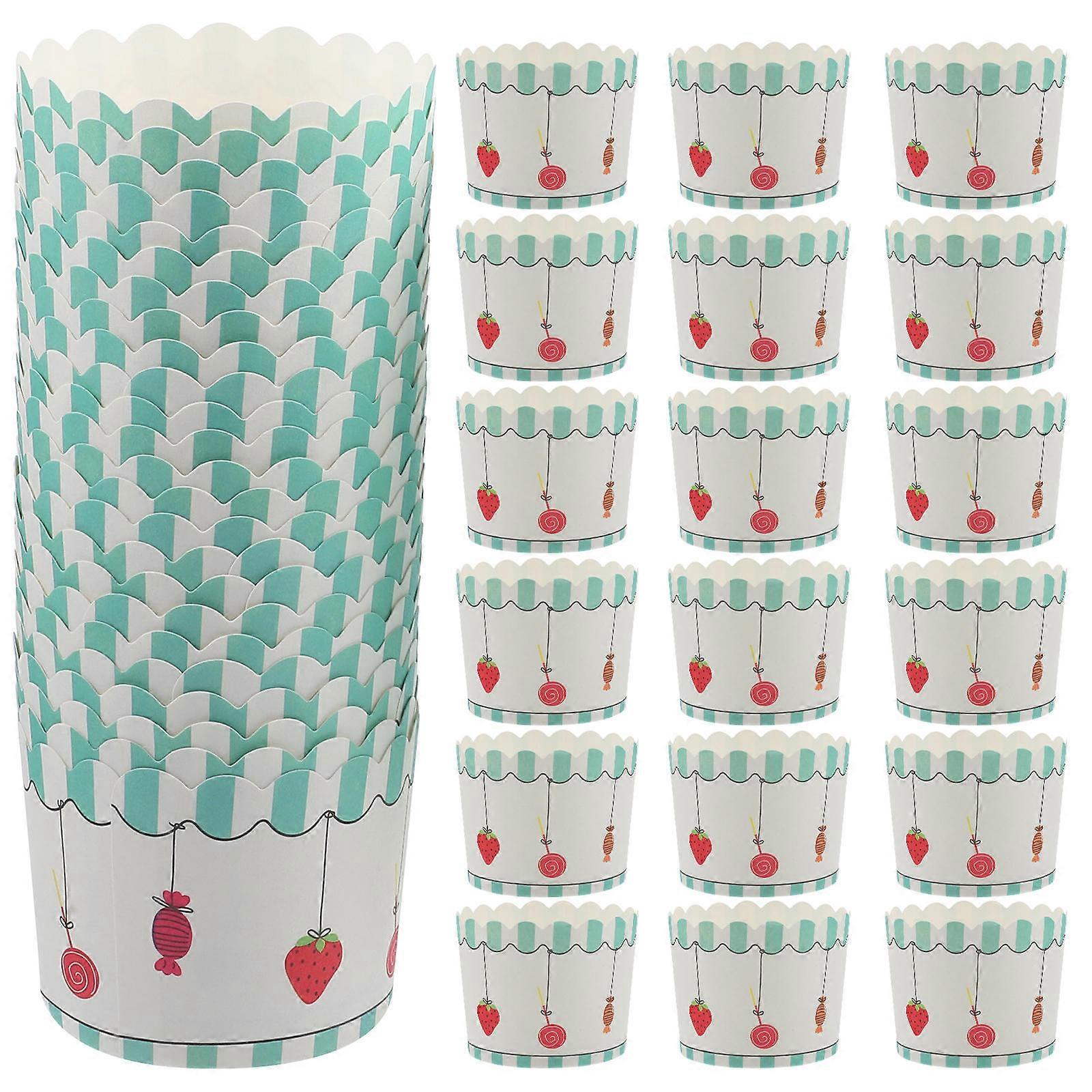 Greaseproof Paper Muffin Cases Non-Stick Colored Round for Bridal Shower Women and Families 50Pcs