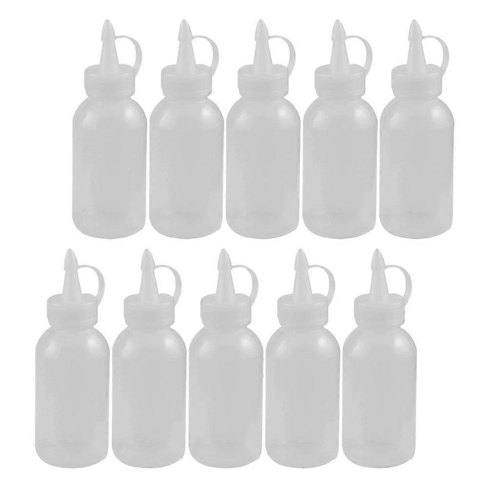 Kitchen Squeeze Bottles Squeezing Sauce Bottles Round Shape for Picnic Table Pouring 13.00X4.00X4.00cm 10Pcs