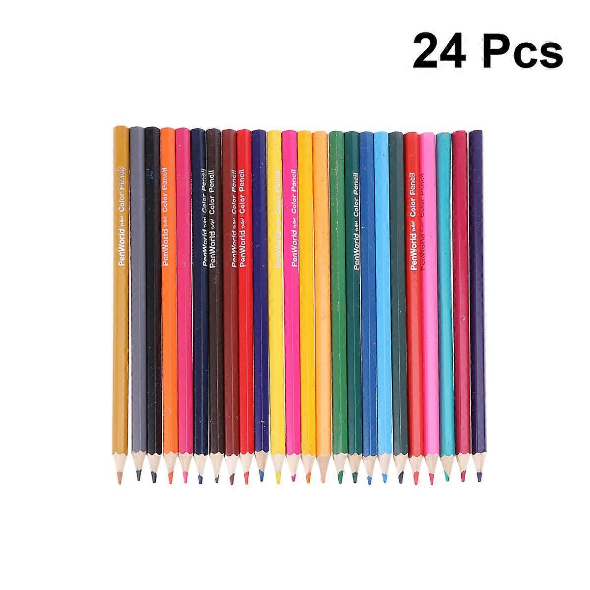 Bright Colored Pencils Art Projects Adults Multi-colored 19X5cm Shading 24Pcs