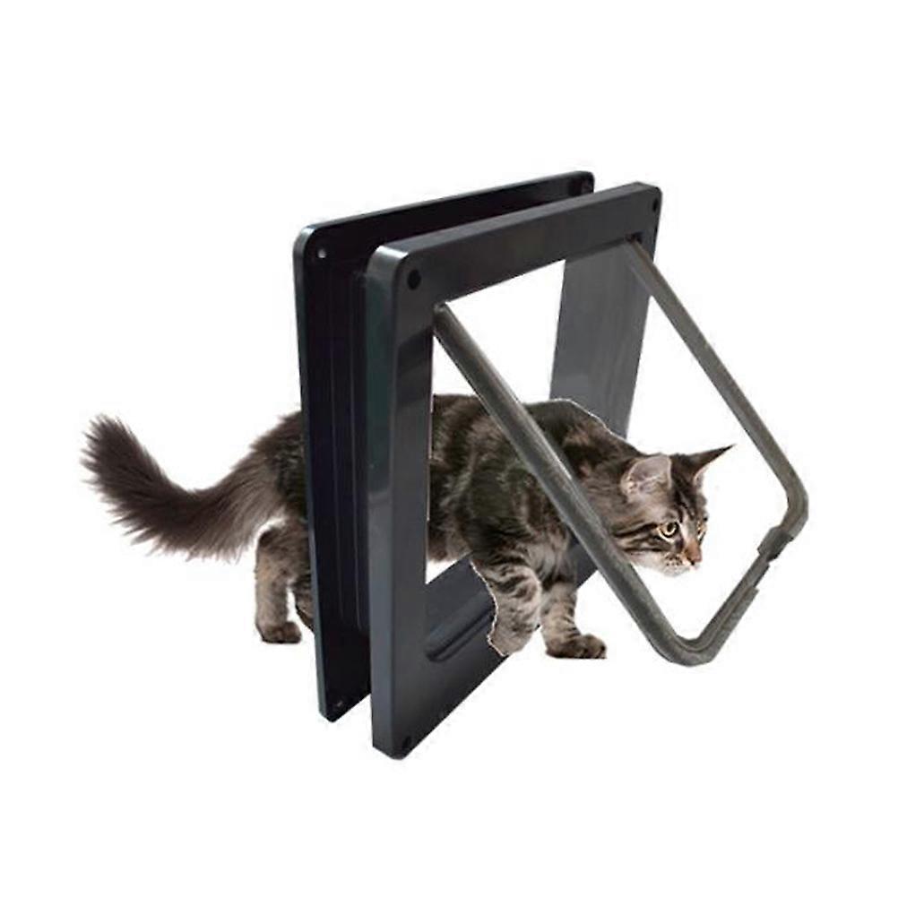 Pet Entry Exit Door Cat Hole Door Indoor Use ABS Material Controllable Entry and Exit 27x23cm 1Set