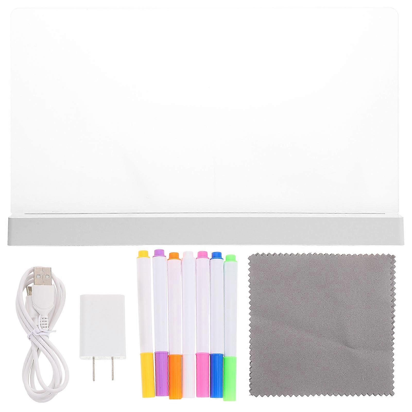Wedding Message Board Acrylic Led Display Board For Cafe Wedding Holiday Transparent Rectangle Erasable 1Set