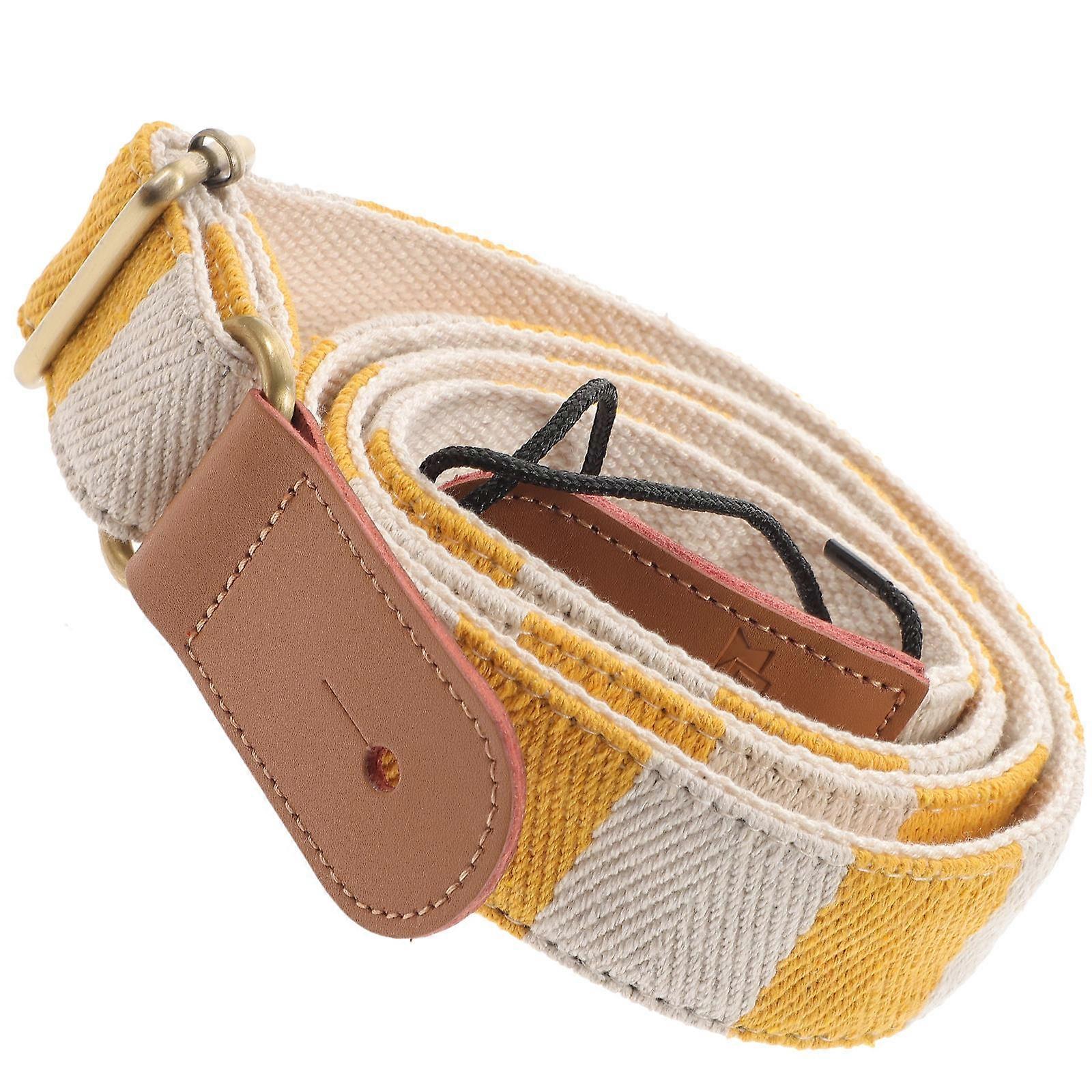 Adjustable Folk Guitar Strap with Stripe Design – Durable & Comfortable Accessory for Acoustic, Bass, and Ukulele