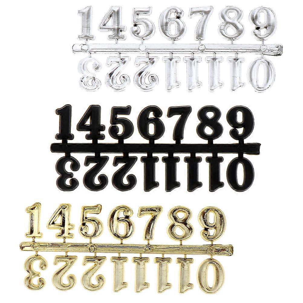 Replacement Numbers For Diy Clock Clock Numerals Wall Clock Accessories Golden 2cm Height Diy Decoration 3 Sets