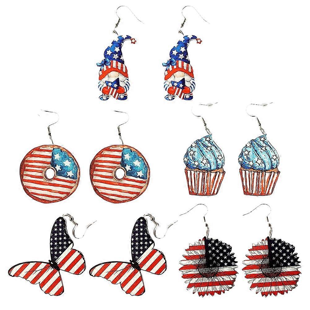 Spring Earrings Dangle Shape Jewelry Adornment Assorted Color 6x4.5cm 5Pairs