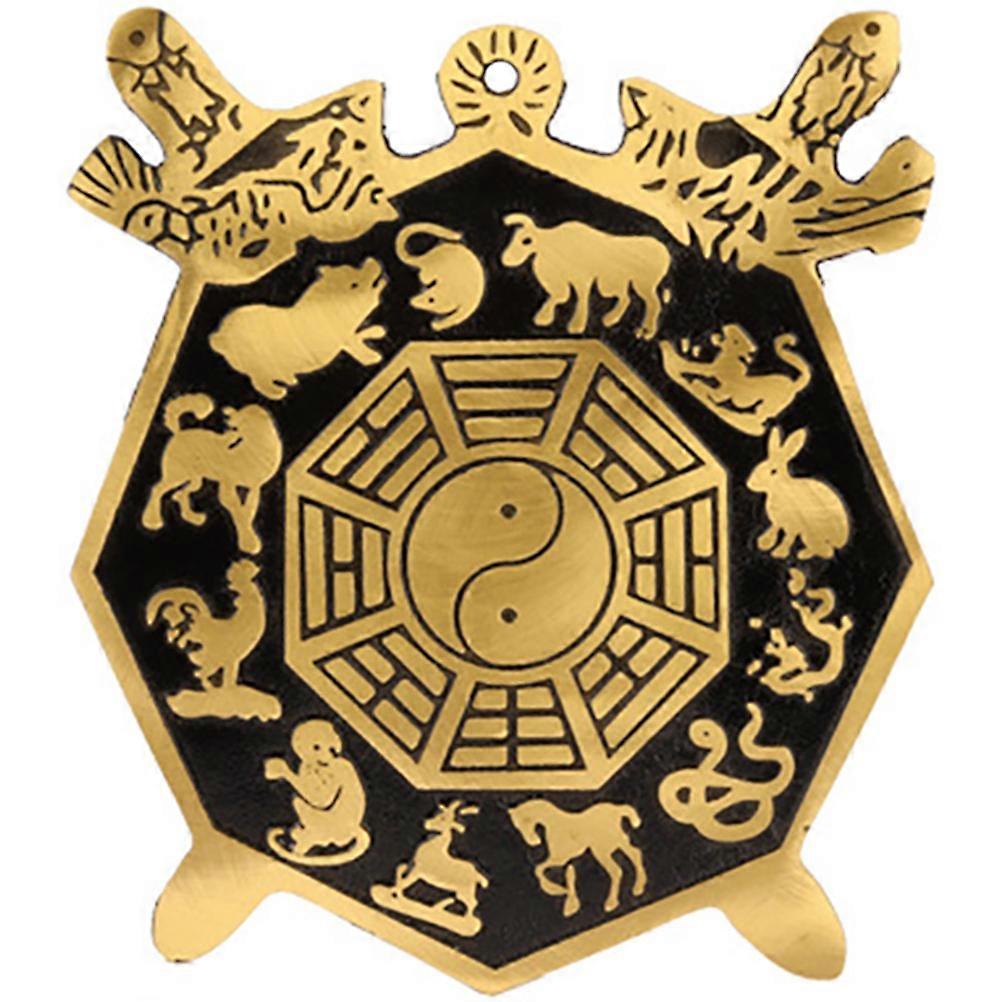 Chinese Style Trigrams Mirror Home Protection Evil Repelling Assorted Color 15.5x13cm Antique Style 1Set