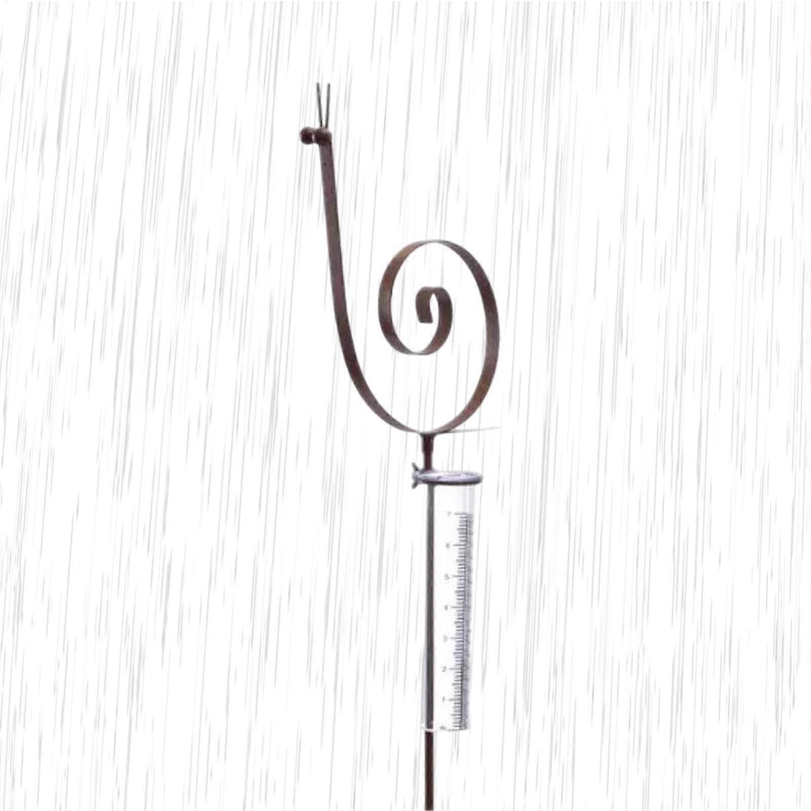 Decorative Rain Gauge Snail Shape Stake Rustproof Metal Rain Meter Garden