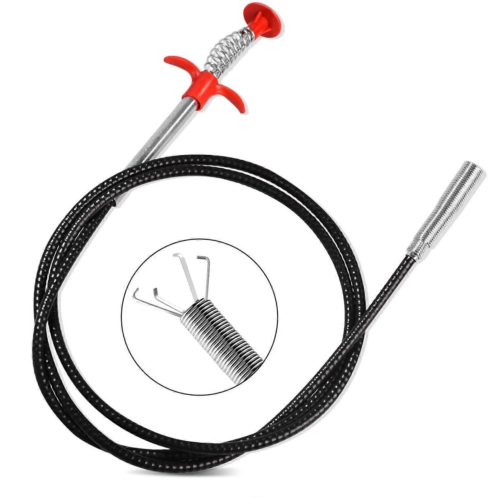 Drain Pliers - Flexible Claw Gripper for Hair Clog Removal, Four Pointed Handle, Durable Drain Cleaner Tool