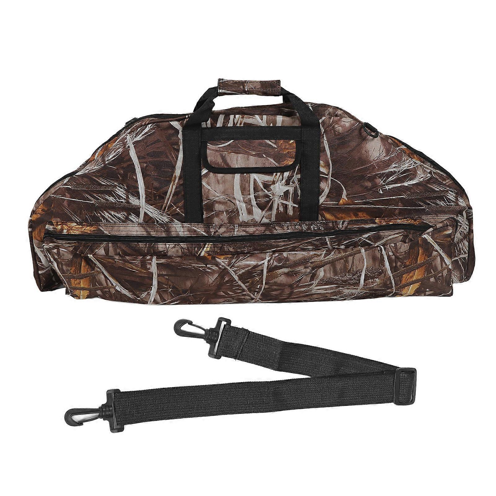 Compound Bow Carry Bag, Canvas Carrying Case, Large Capacity, Lightweight, Multifunctional, Portable, with Arrow Pocket, Camouflage 95cm
