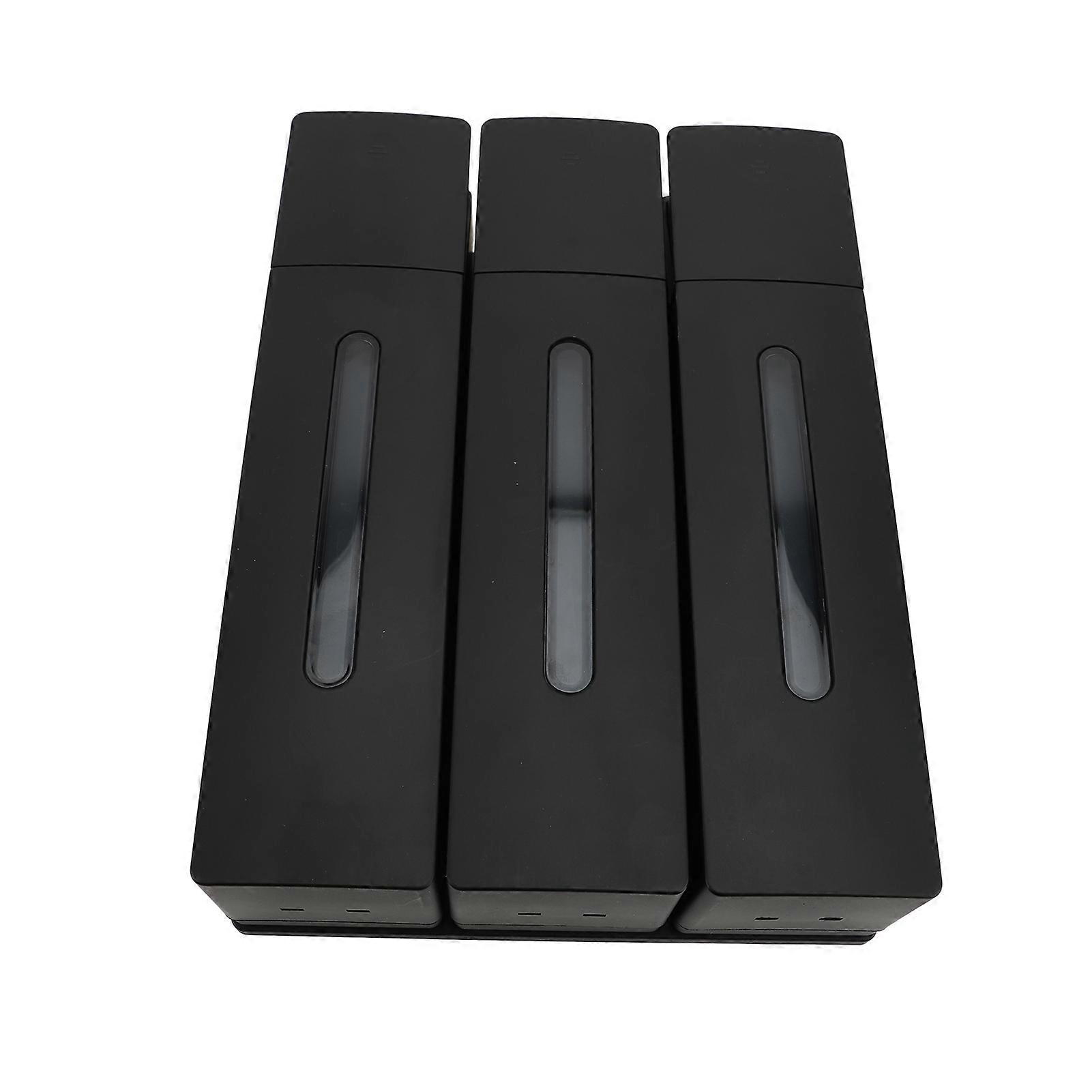 400ml Press Type Liquid Soap Dispenser 3 Compartments Wall Mounted Bathroom Shower Hair Washing Liquid Bottle Black