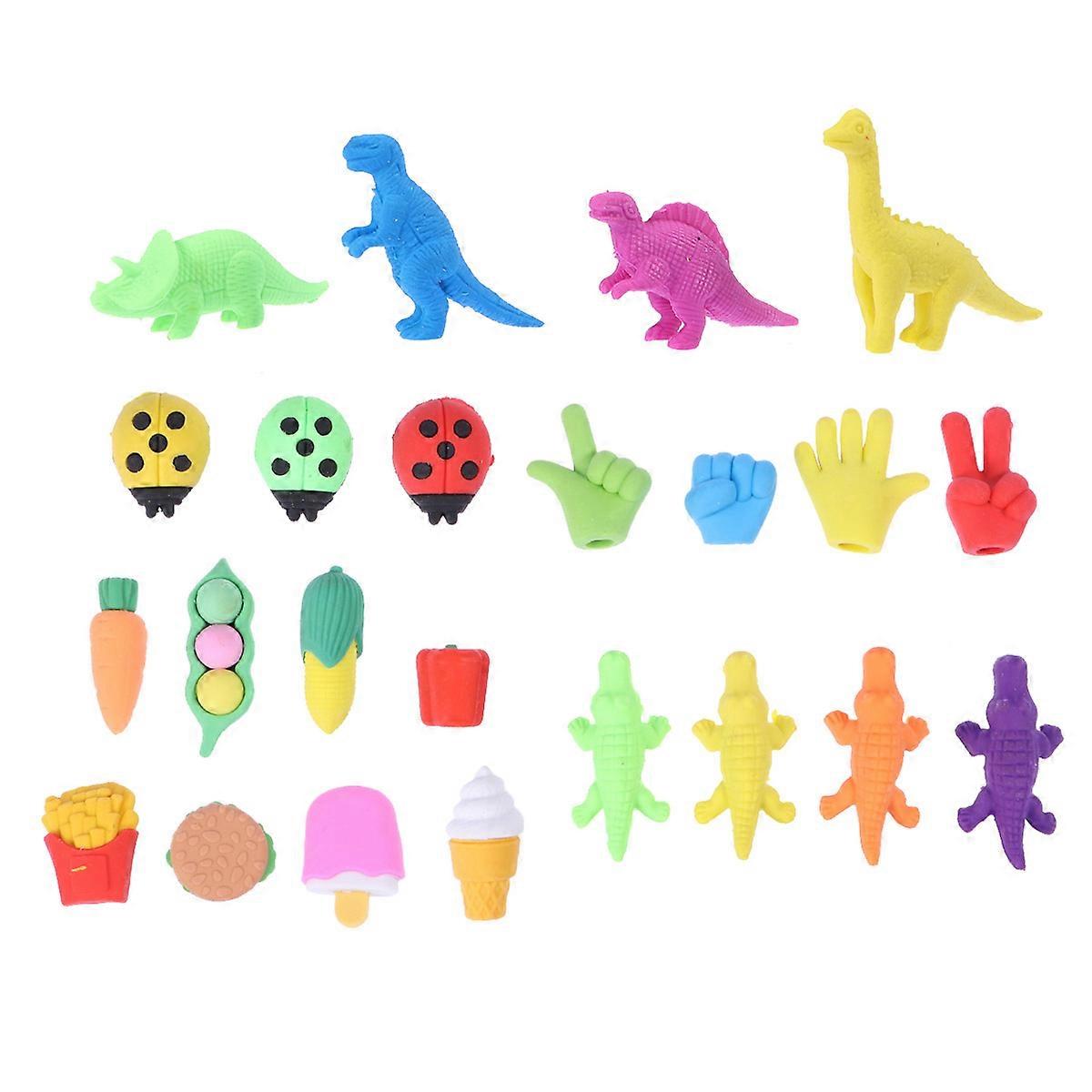 Kids Party Favours Pencil Erasers Games Prizes Carnivals Cake Shape Assorted Color 23Set Erase Pencil Marks