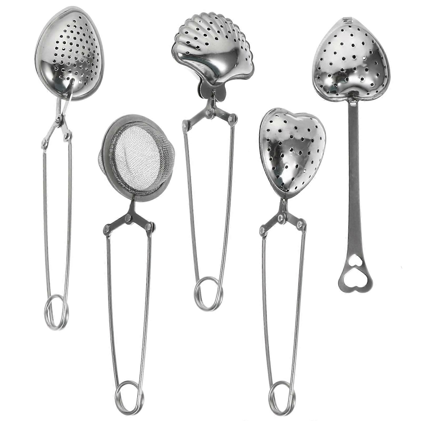 Tea Accessories Stainless Steel Tea Infusers Soup Making Heart Shape Single Handle Assorted Color 1 Set