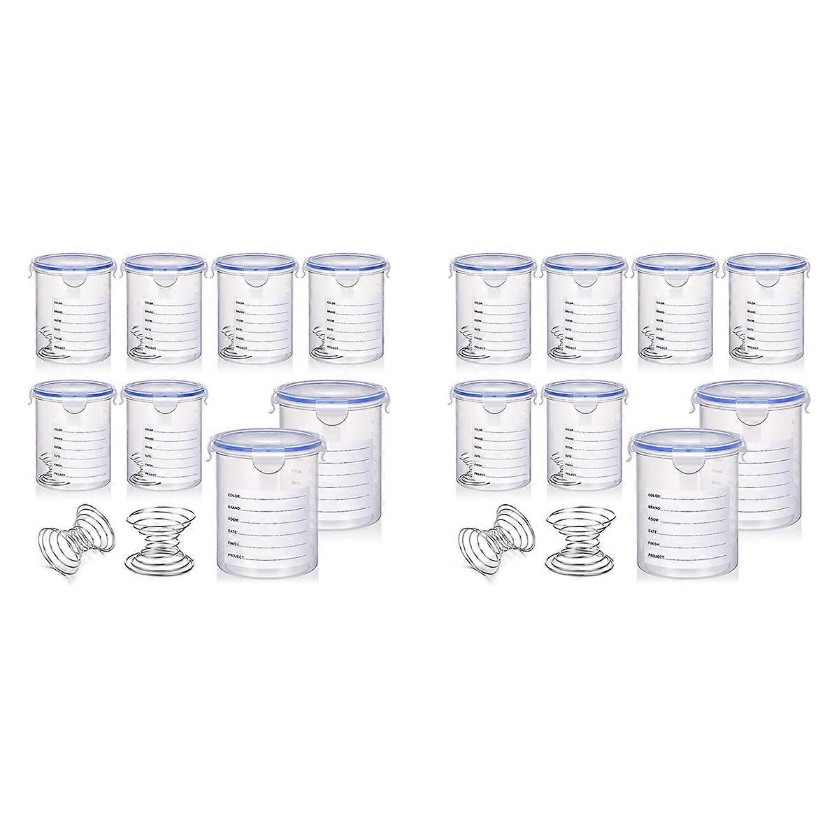 8 Sets Paint Container with Mixing Ball Touch Up Paint Storage Cups