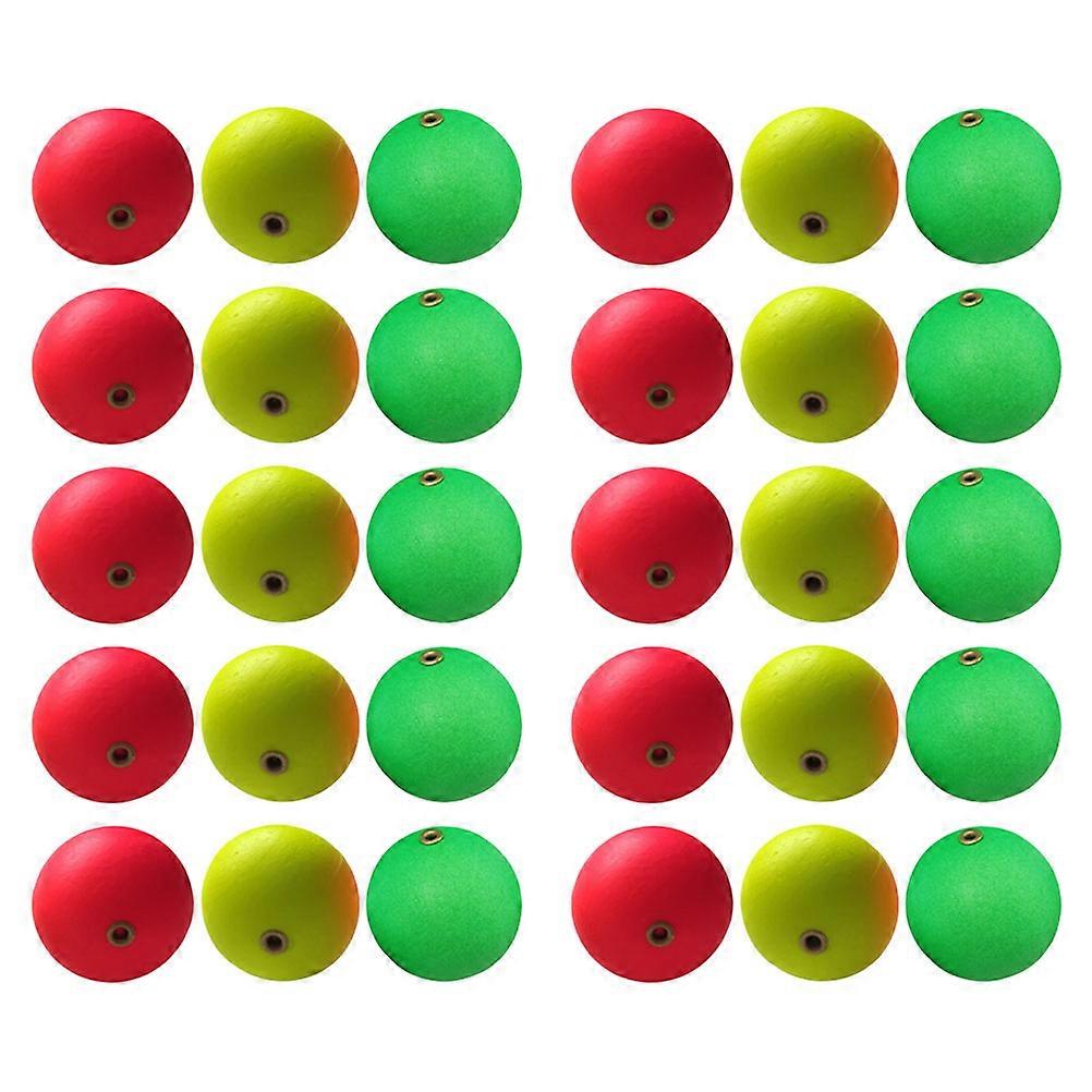 Fishing Floats Fishing Equipment Buoyancy Prevent Hook Sinking Yellow Diameter 15mm 30Pcs