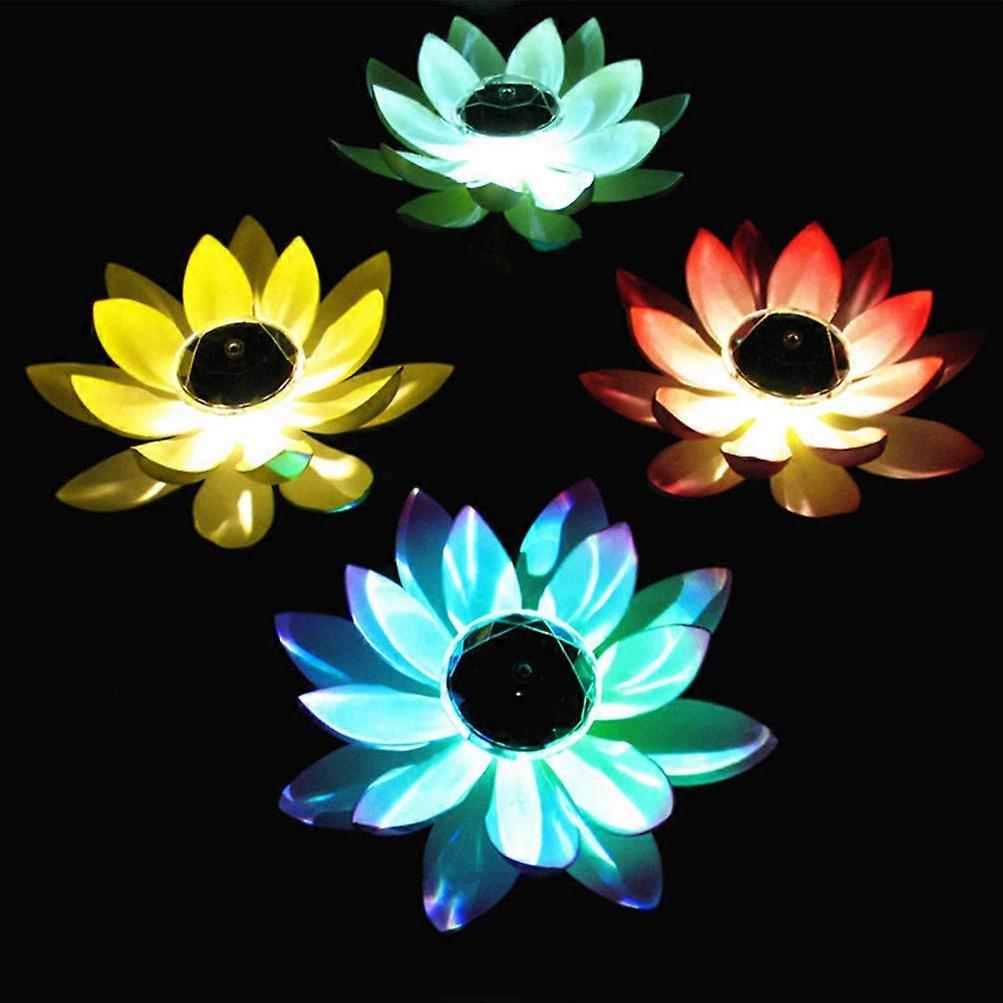 Floating Lotus Lantern Solar Light LED Artificial Lotus Flower For Pond Pool Garden Festival Decoration Random Color