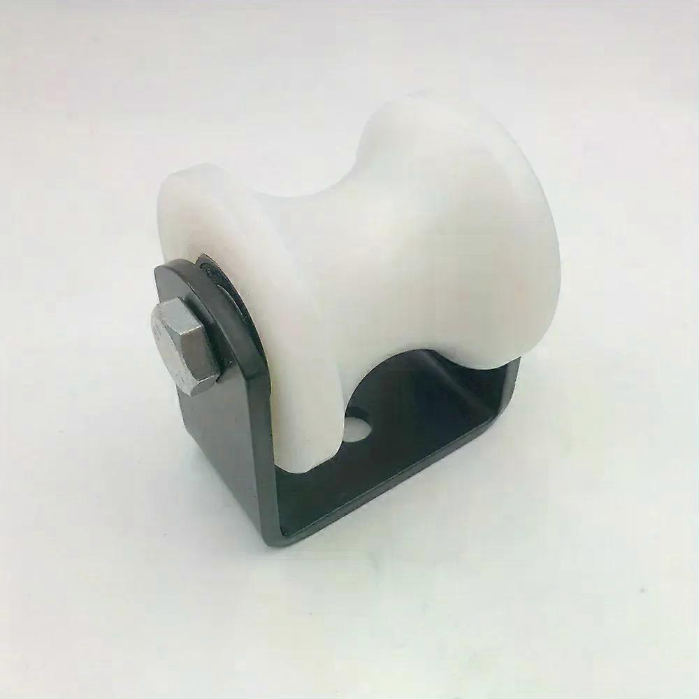 1pc 12MM InnerBore U Track Wheel With Bracket Polypropylene PP Material Fixed Pulley Cable Line Hanging Wheel
