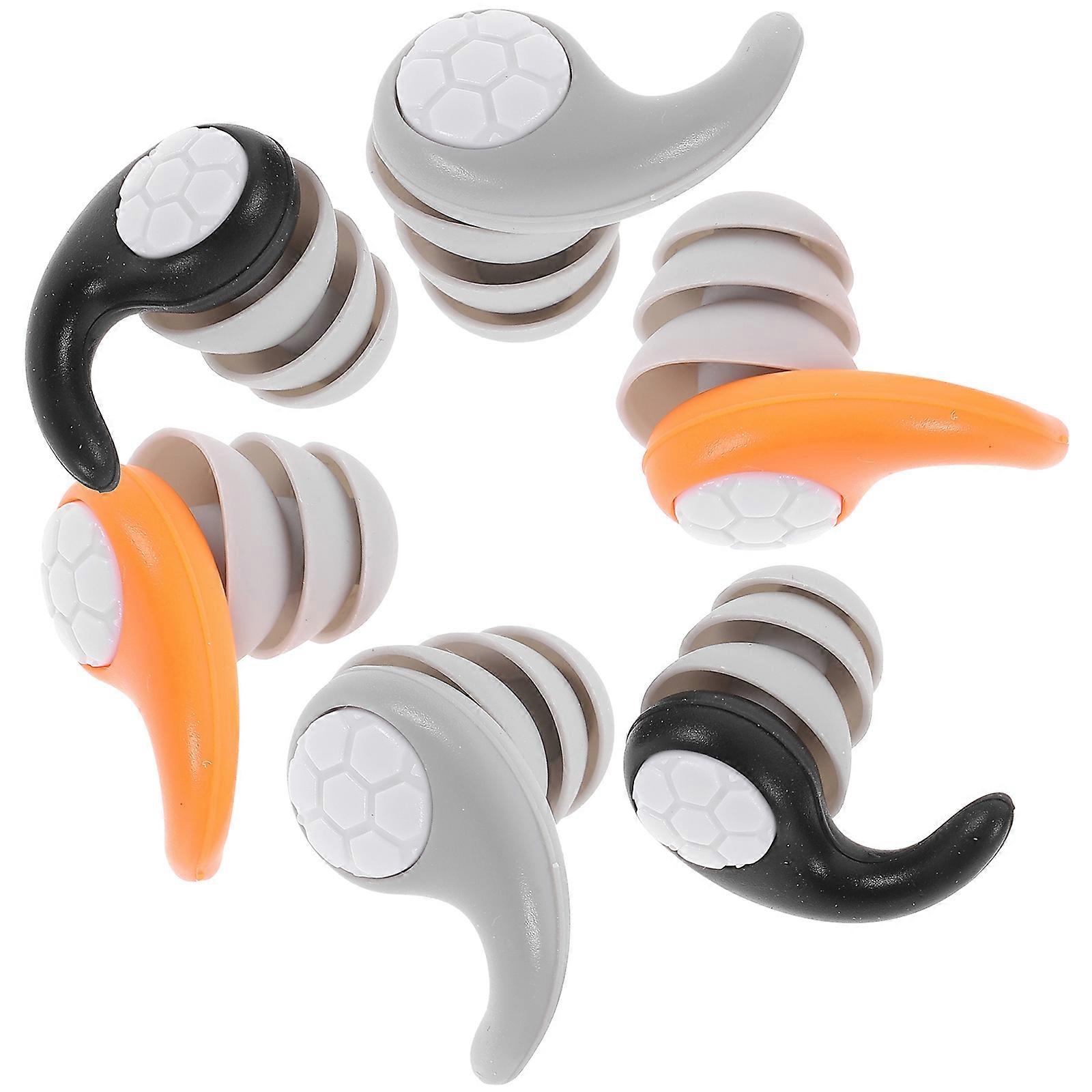 3 Reusable Silicone Earplugs for Noise Reduction Swimming, Sleeping, Concerts Comfortable Fit for All Ear Sizes, Safe and Allergy Free for Travel