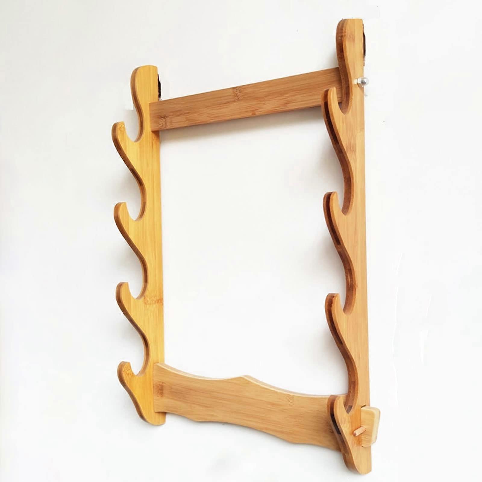 Martial Arts Weapon Stand - Wall Mount Holder for Katana, Wakizashi, and Swords - 4-Layer MDF and Bamboo Display Rack