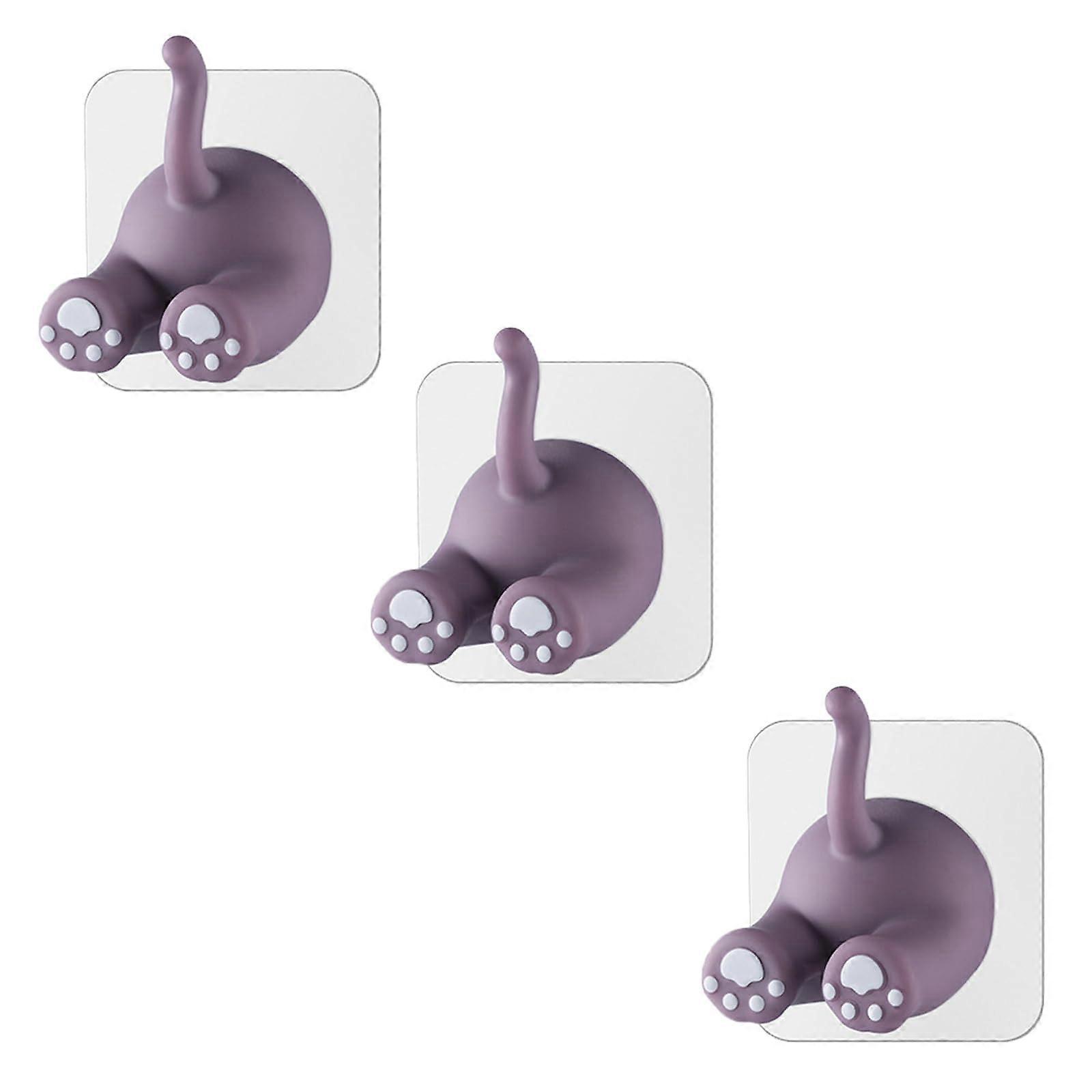 Animal Tail Wall Hooks, SelfAdhesive Razor Toothbrush Holder, Bathroom Utility Hooks