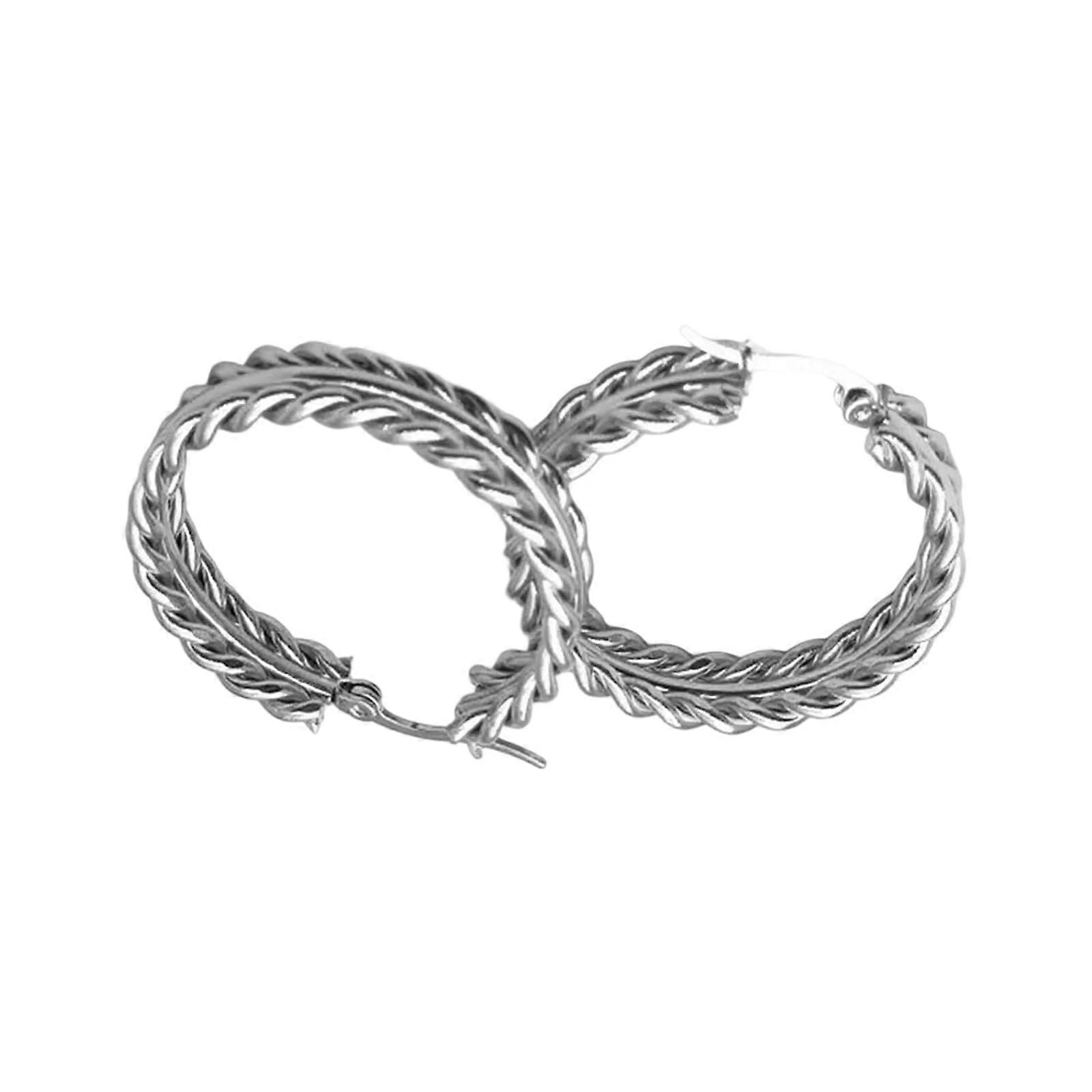 Elegant Braided Silver Earrings