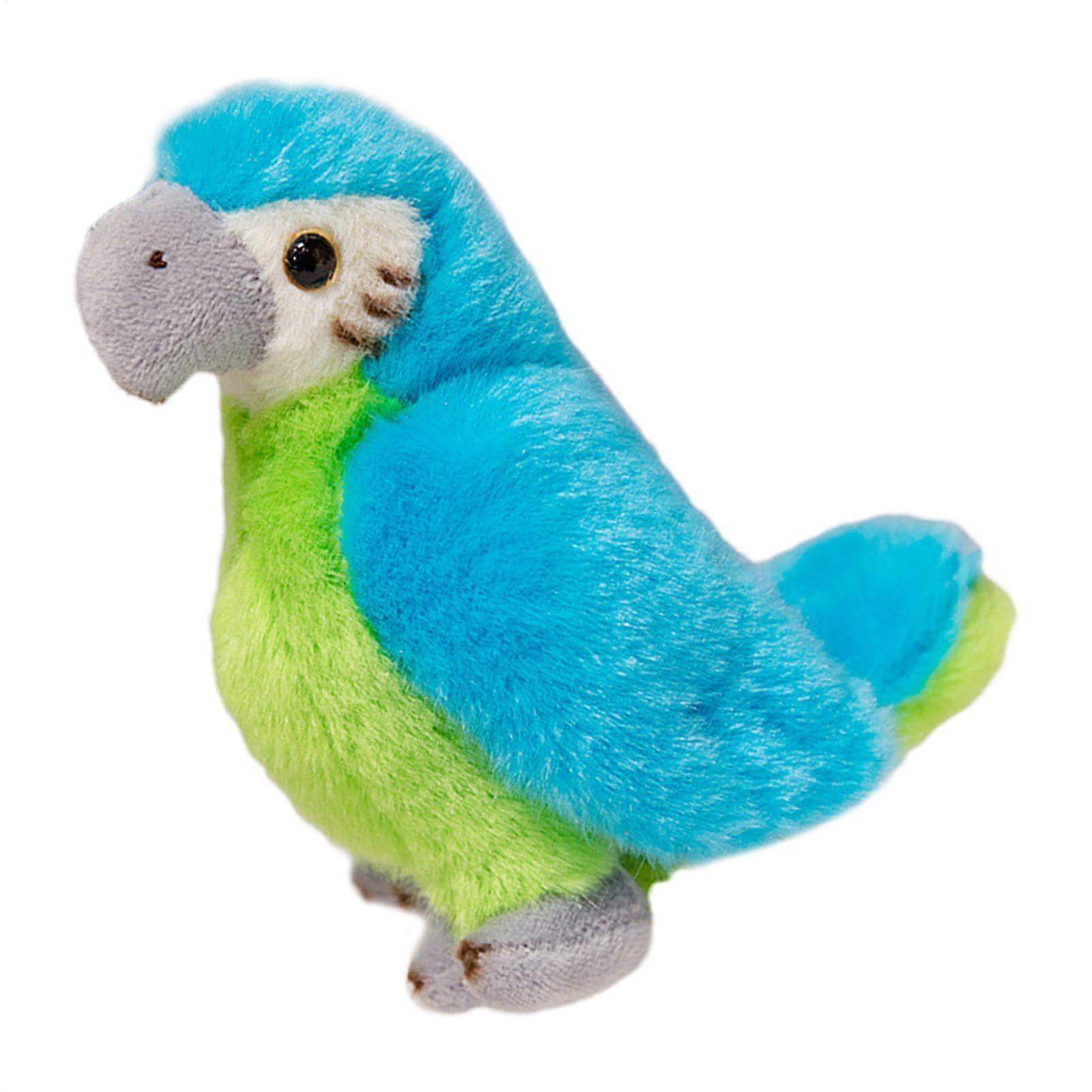 Home Decorative Tierspielzeug Parrot Figure Plush Bird Model Soft Realistic Parrot Plush Toy For Bedroom Decor Desk Blue