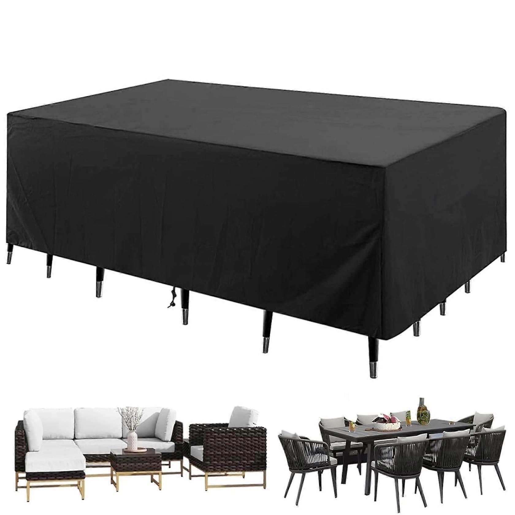 Waterproof rectangular coffee table cover, windproof and dustproof with silvercoated Oxford fabric for terrace table 71x47x29, suitable for lawn use.