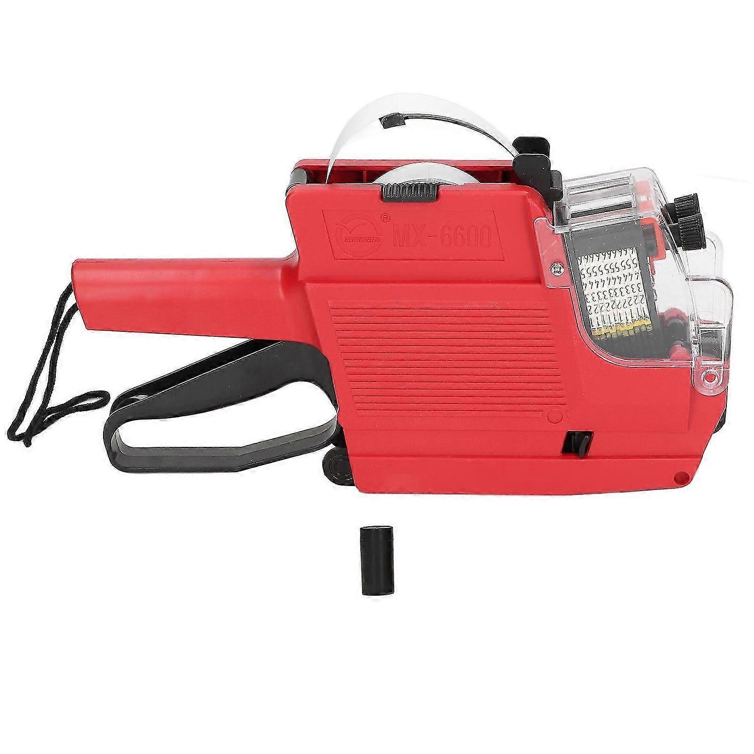 Price Tag Gun 10 Digits 2 Lines Labeller Marker Attacher Tool for Office Retail Store Red