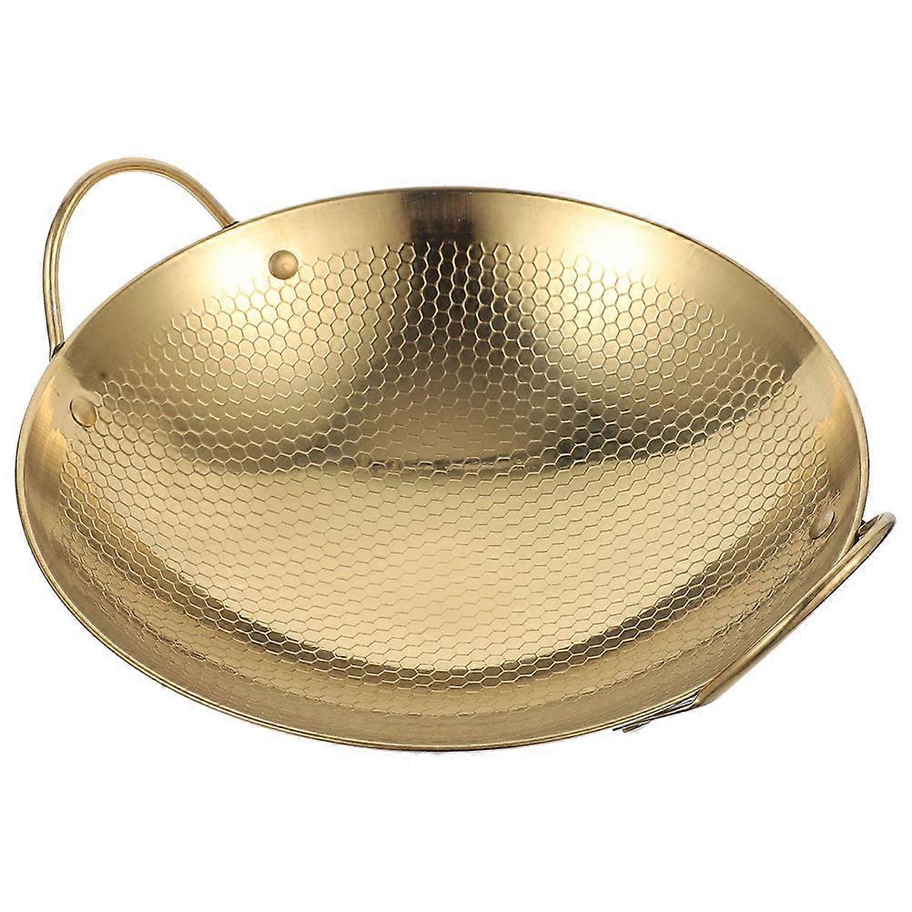 Wok Frying Pan Stainless Steel Wok Pan with Lid Multi-functional Cooking 10.8×9.3×2.4in 1Pack