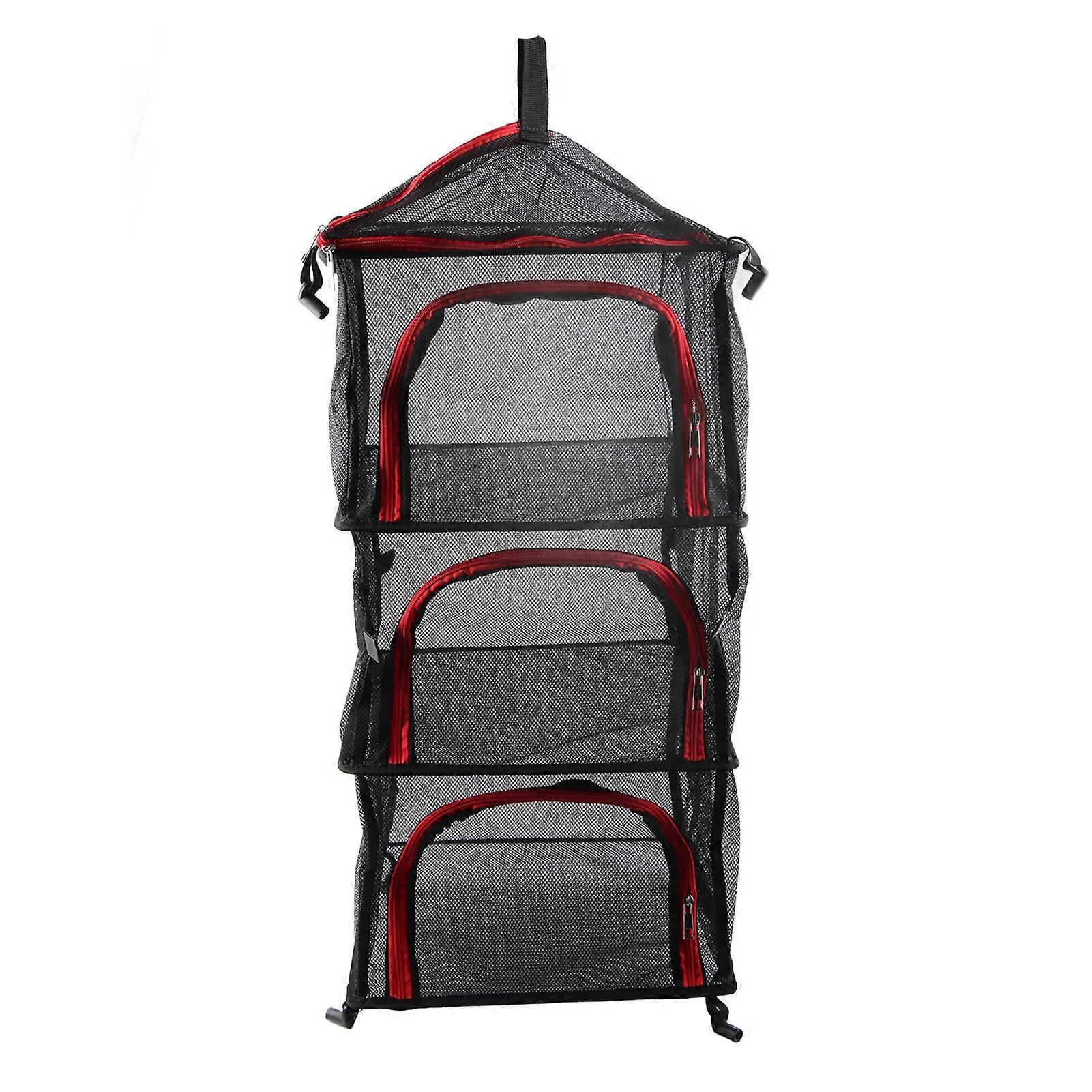 3 Layer Hanging Mesh Rack Foldable Multifunction Portable Foldable Drying Net for Vegetables Flowers