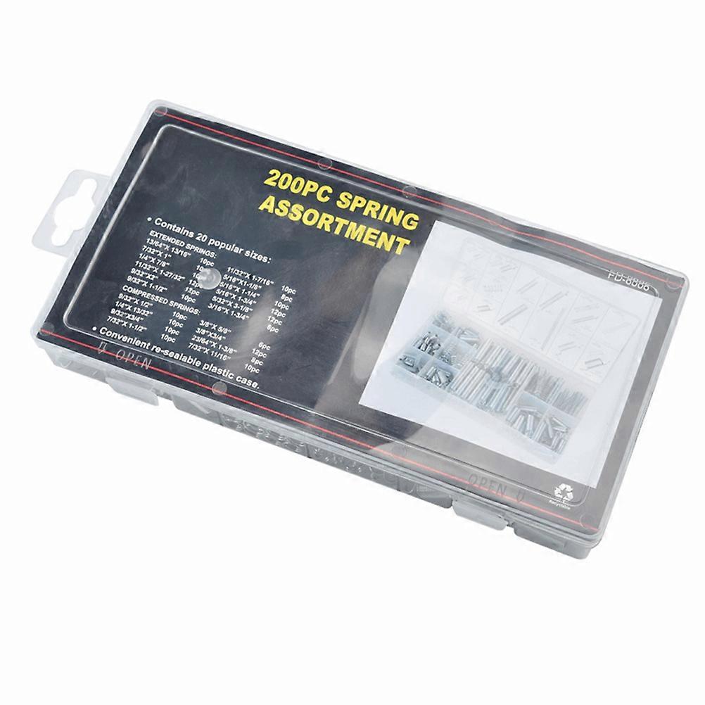 Compression Extension Spring Set Spiral Galvanized Steel Tension Force Accessories 200Pcs