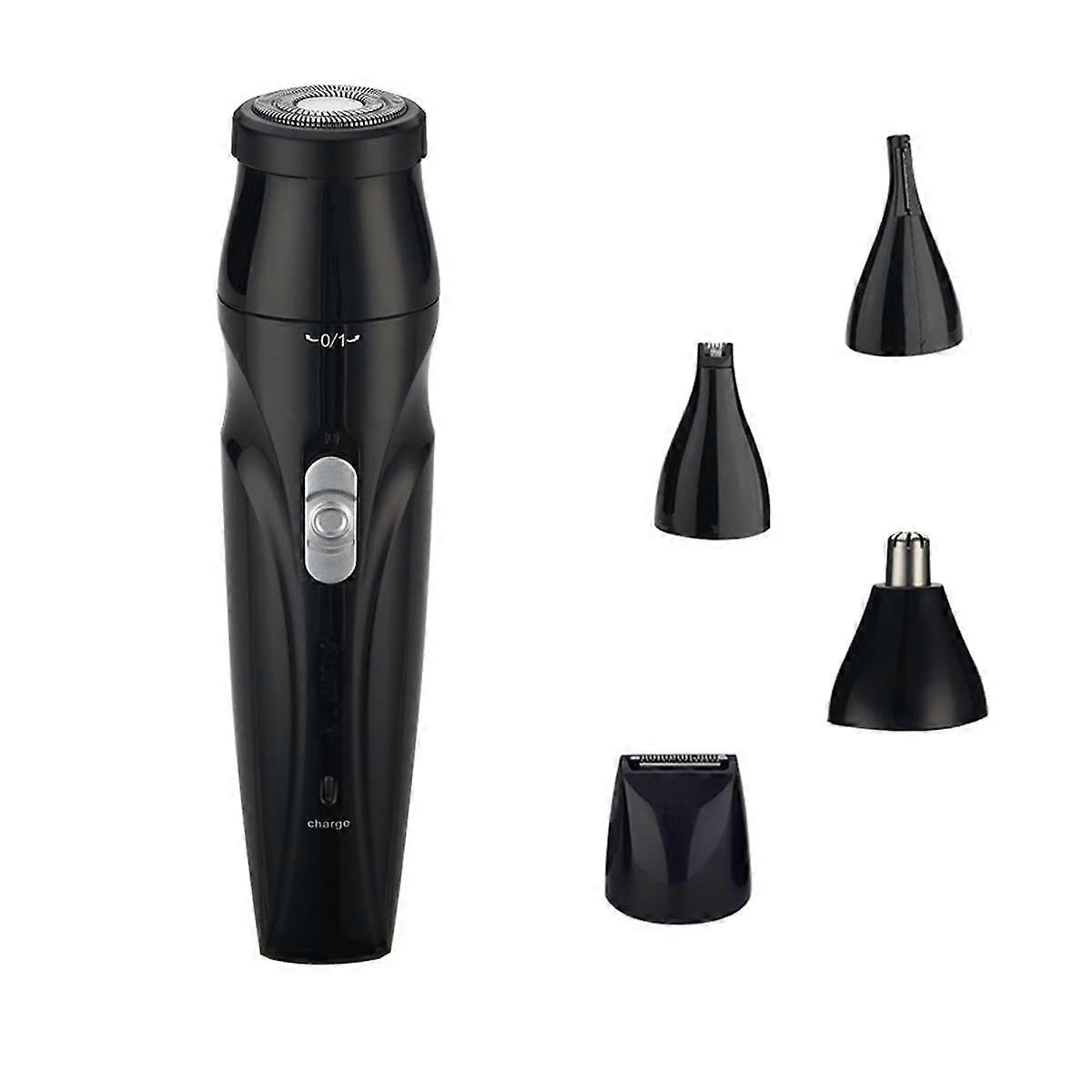 Mini Electric Shaver Wireless 3D Floating Trimmer for Men with 5 Interchangeable Comb Attachments USB Wet and Dry Black