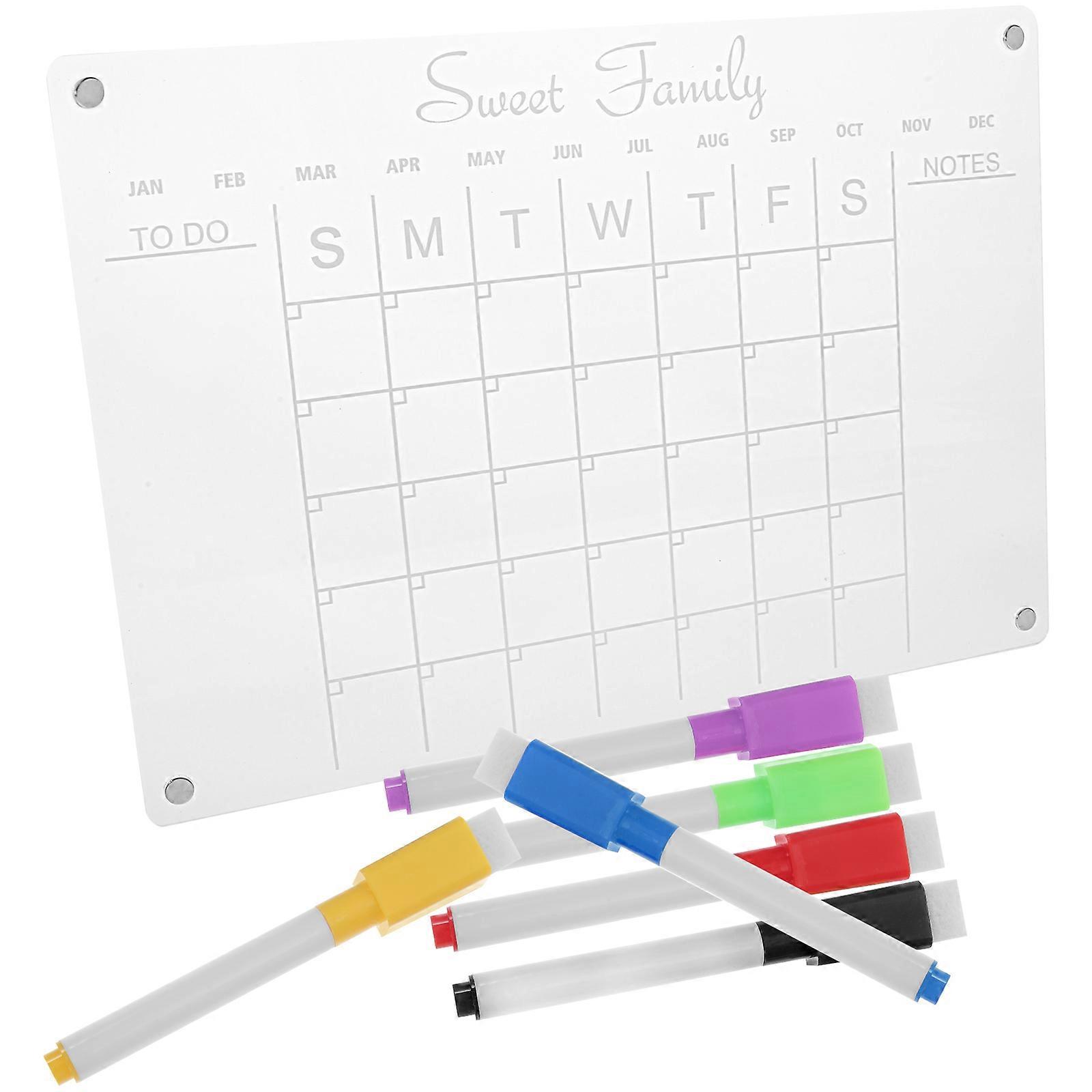 Fridge Magnet Board Rectangular Office Use Acrylic Material Planning 1Set