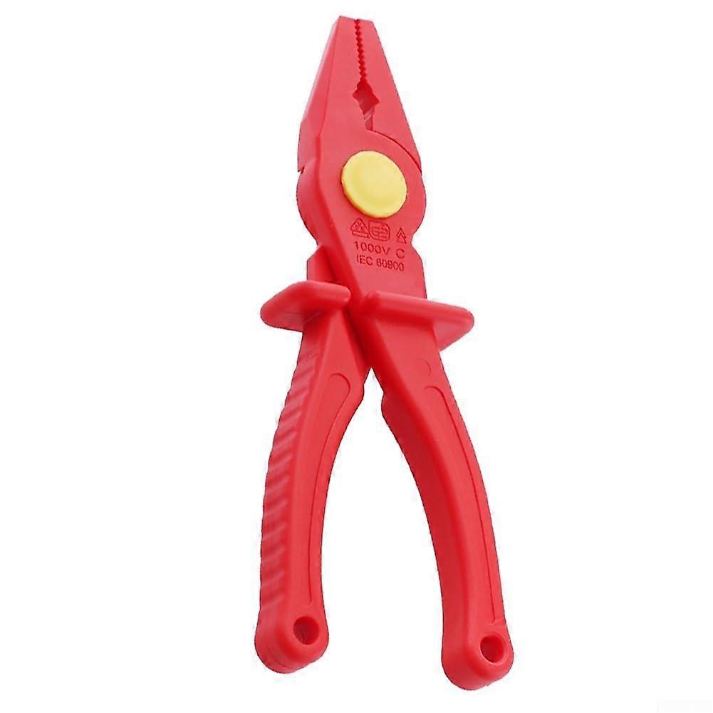 VDE Insulated Long Nose Pliers IEC60900 Live-Work Electrician Hand Tool Flat Nose Pliers Plastic Crimping Tool