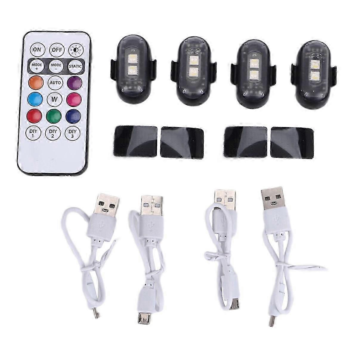 4 buc lumini stroboscopice LED wireless cu telecomandă