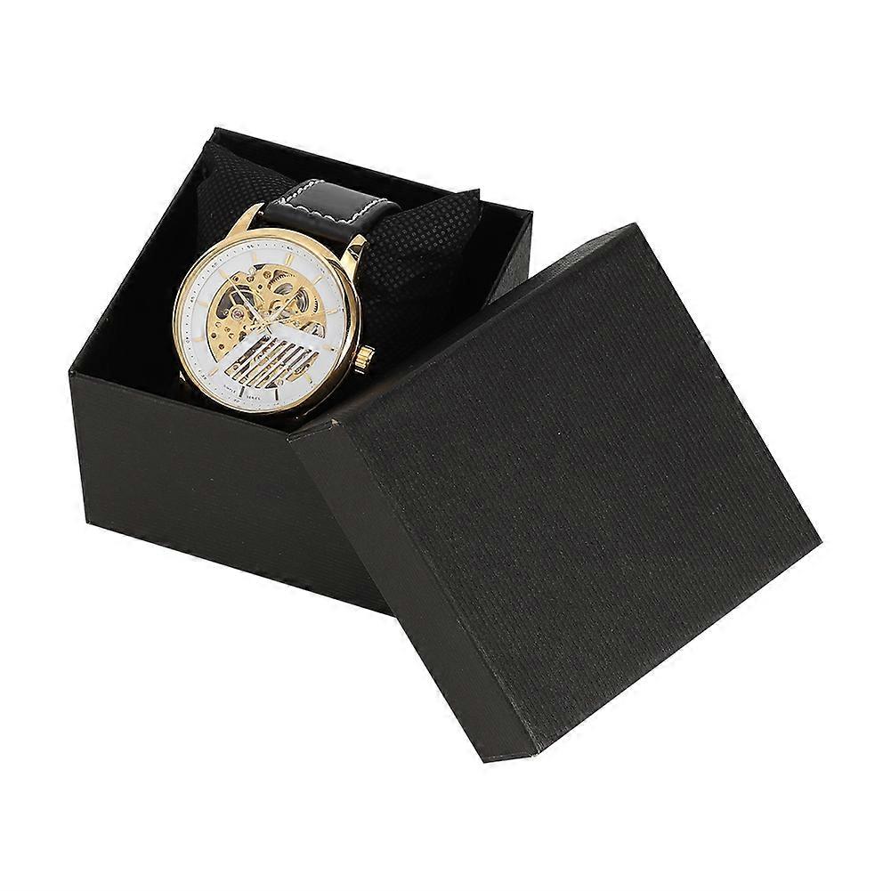 T WINNER PU Leather Strap Automatic Mechanical Men Watch Wrist Watch