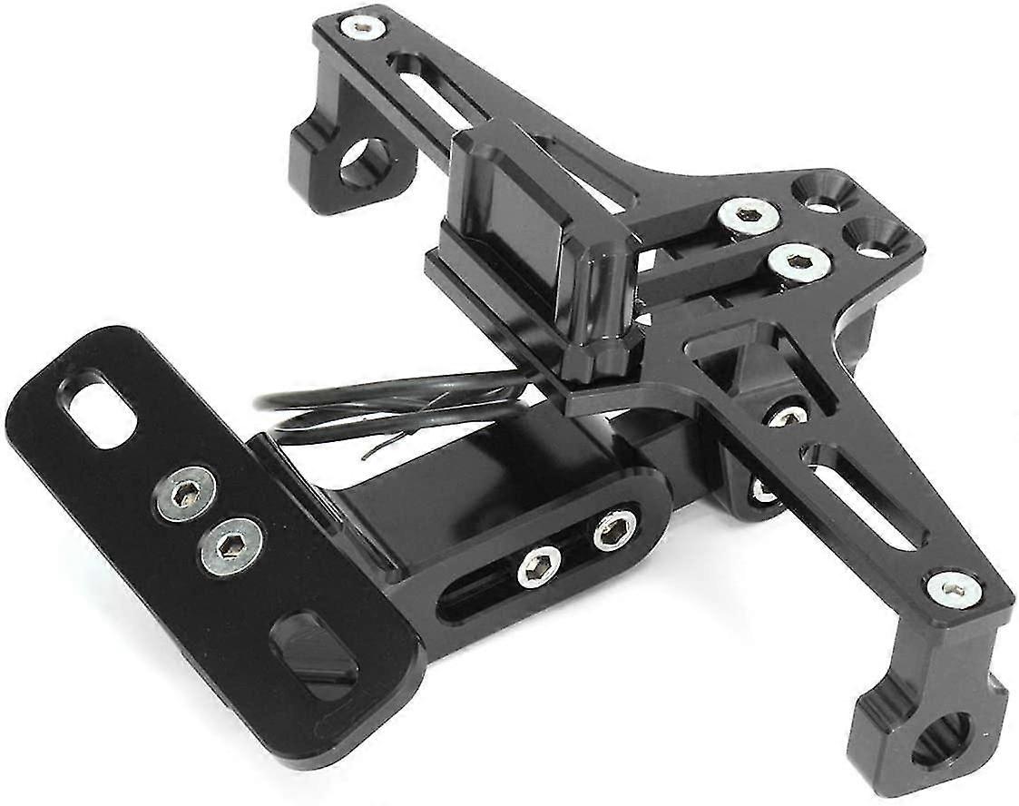 Adjustable Aluminum Motorcycle License Number Plate Holder Bracket Frame With Led Light Adjustable