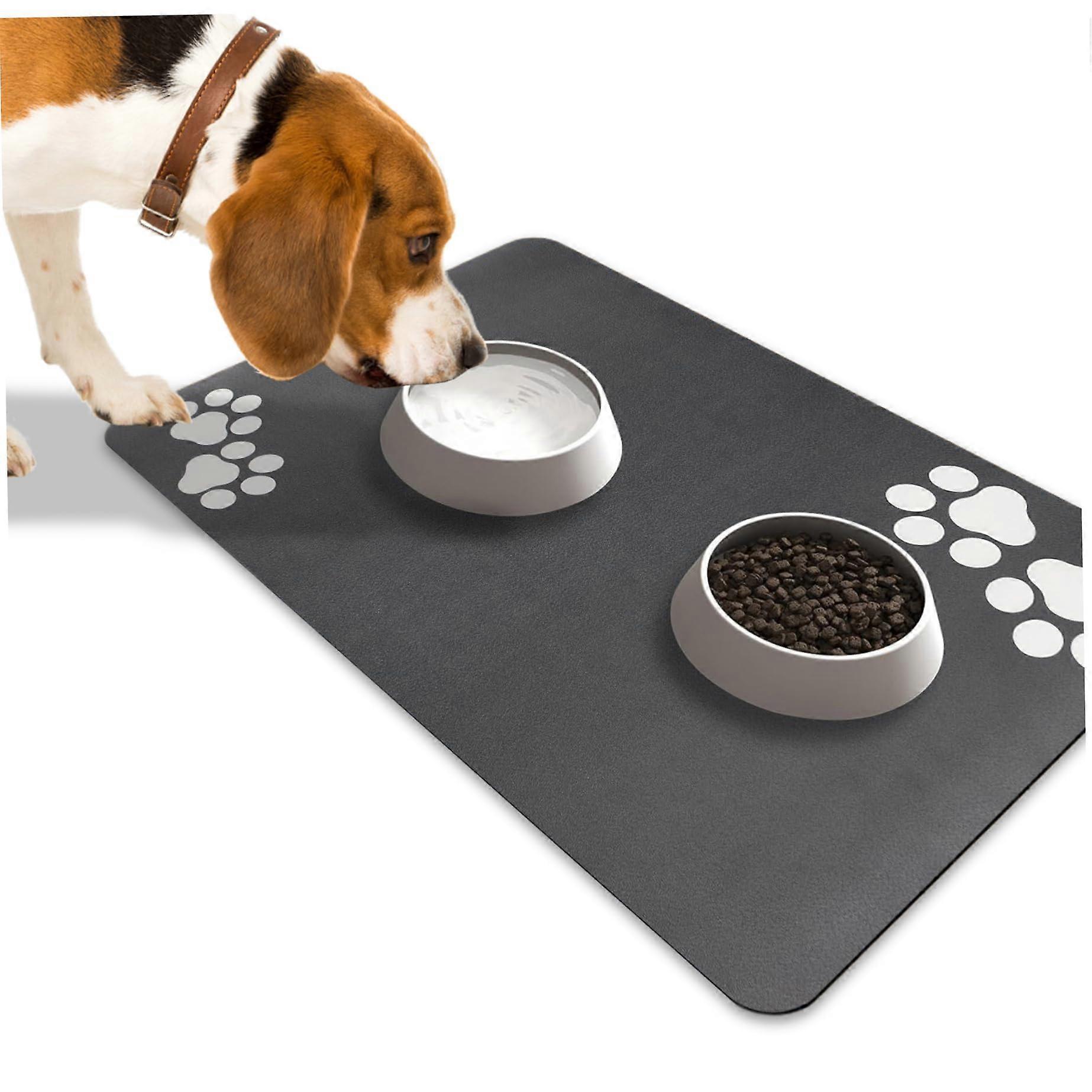 Dog feeding mat, 20x12 inches super absorbent dog feeding mat, nonslip bowl, washable food mat for cats and dogs water.