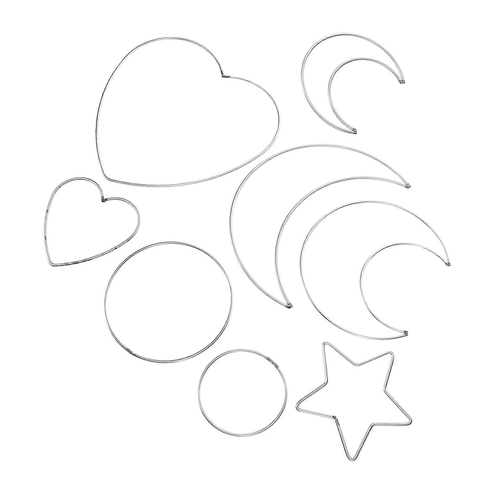 Iron Ring Dream Catcher Frame for DIY 8Pcs Silver Metal Windbell Circle Set