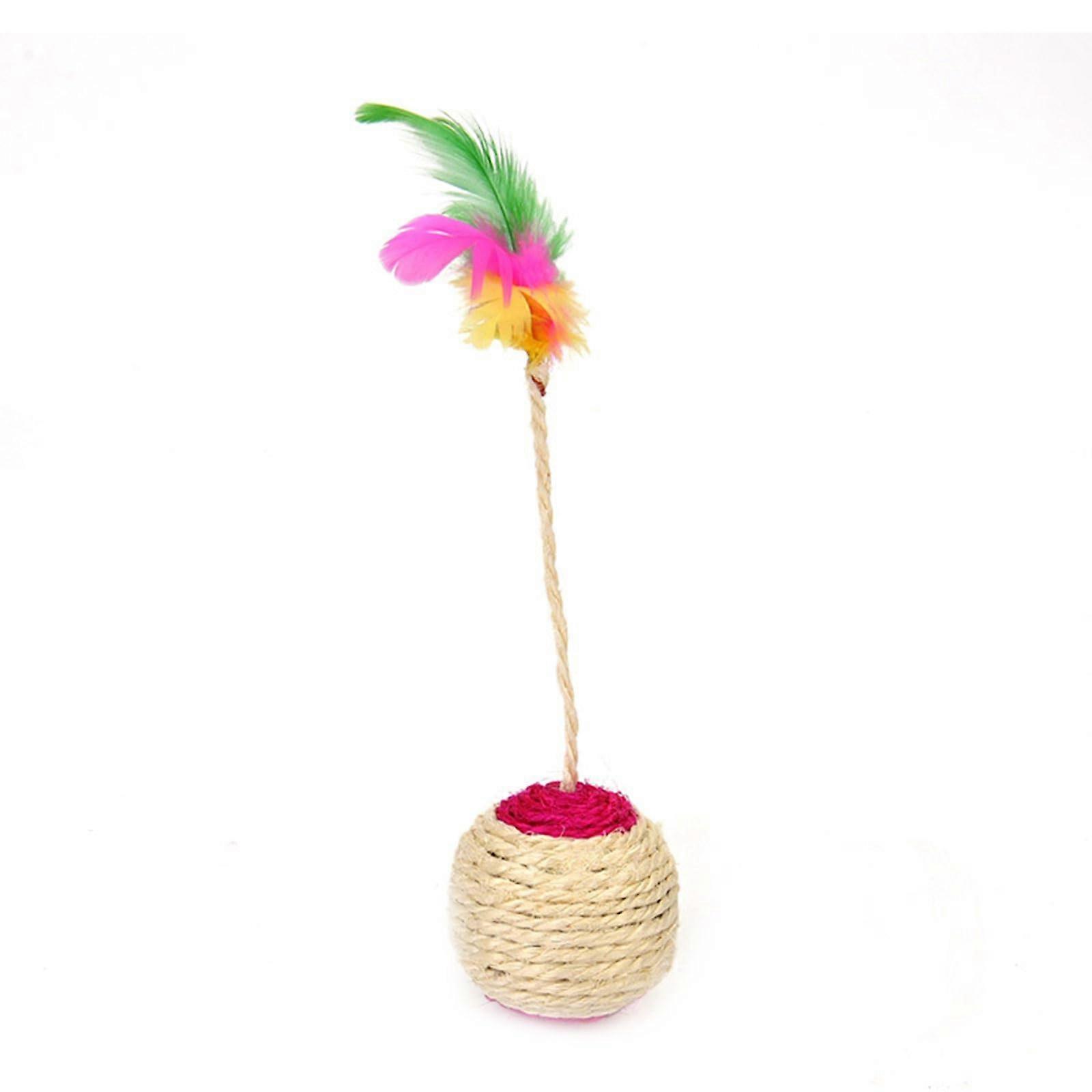 Teaser Balls Cat Toy with Spring Interaction, Sisal Rope, Indoor Hunting Play for Boredom, Interactive Pet Scratch Toy
