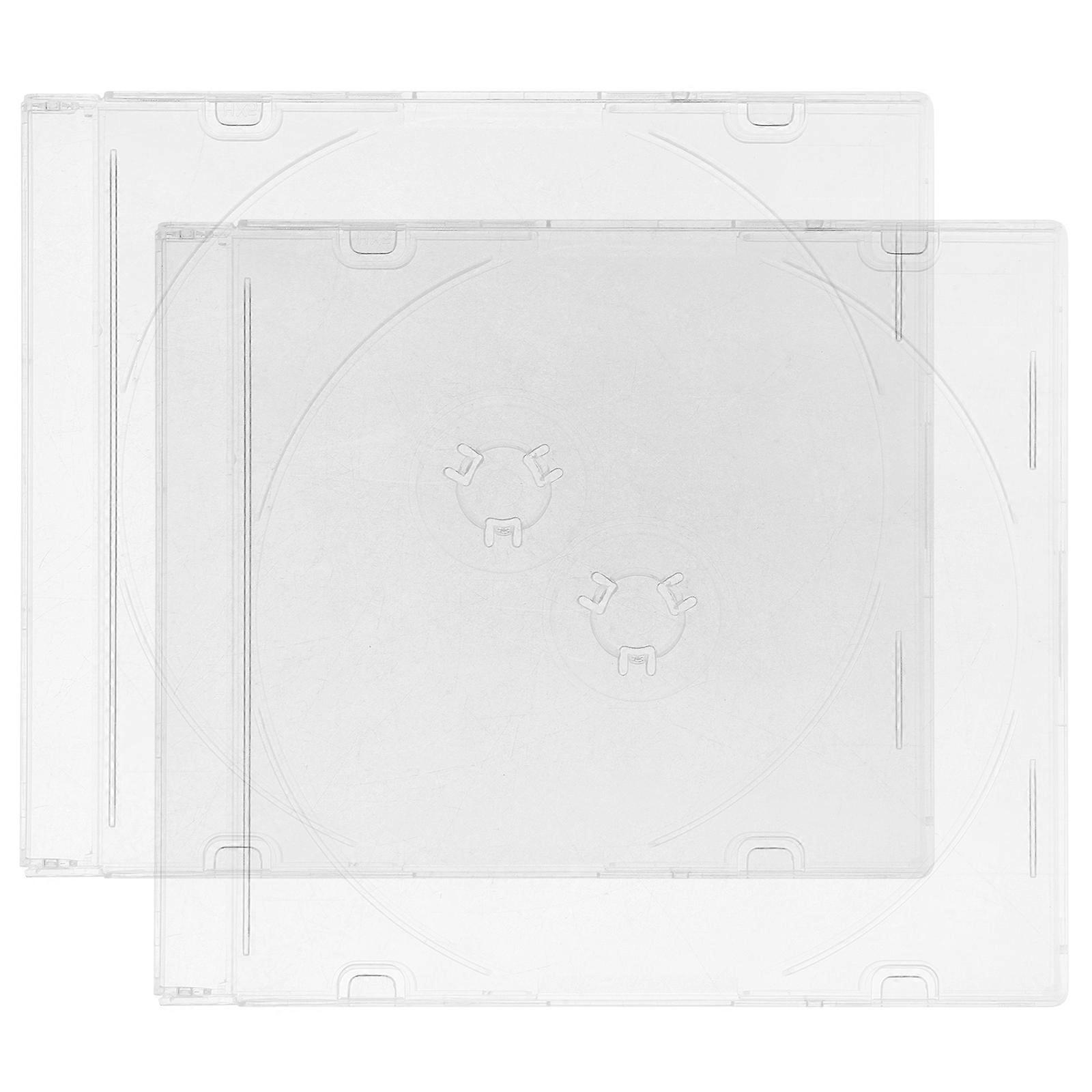 2pcs Disc Protective Shell Standard DVD Case Portable CD Storage Organizers