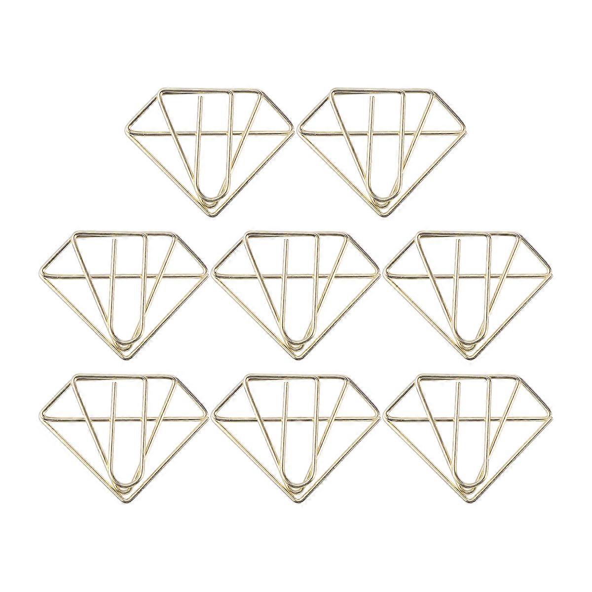 Unique Office Paper Clip Golden 3.5 x 2.6 x 0.1cm Clipping Papers Easy to Attach and Remove 8Pcs