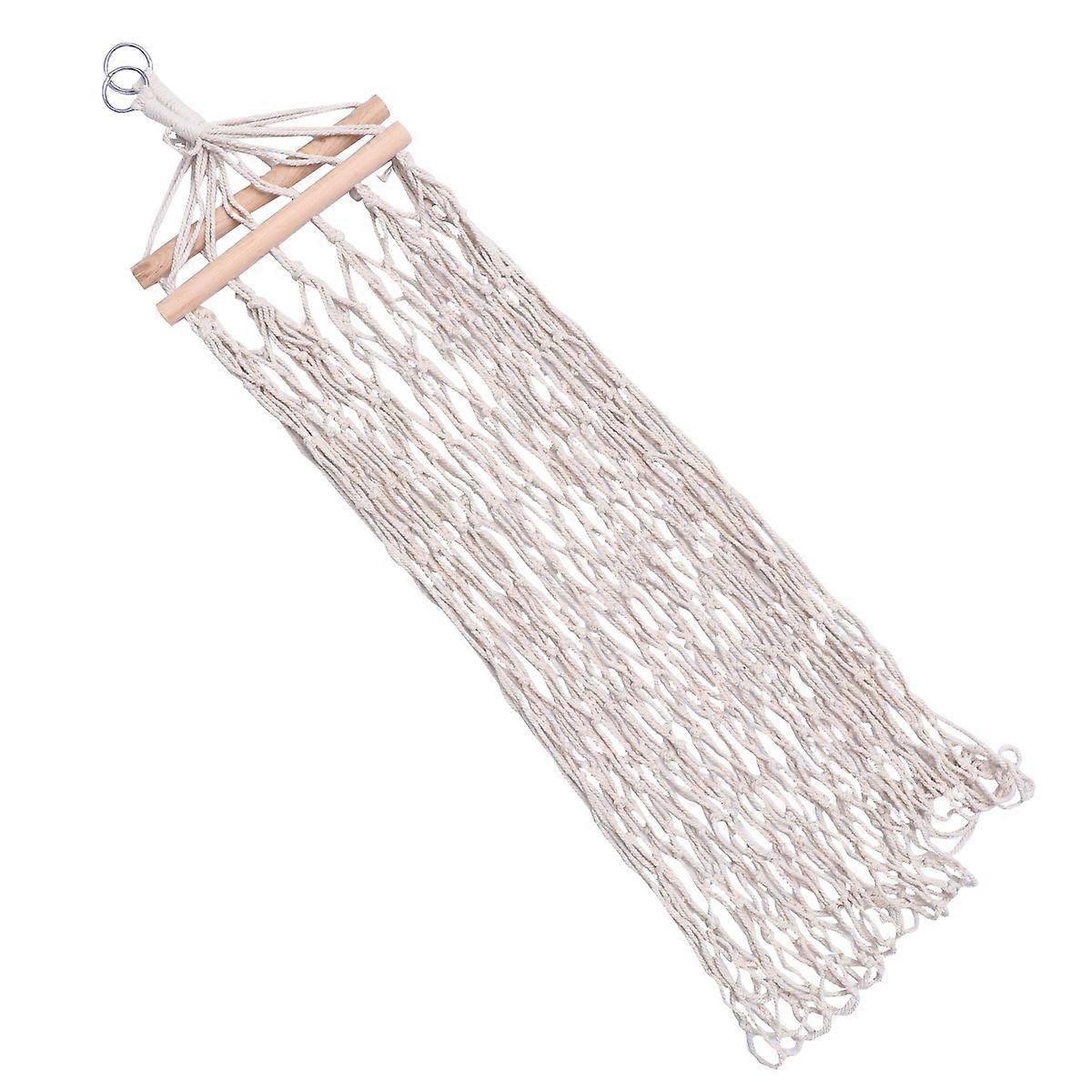 1 PC Durable Cotton Rope Hammock with Wooden Sticks for Swing Chair