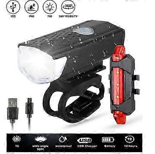 USB 充電式バイクライト リアフロントハザード防水 LED フロント&リアライト
